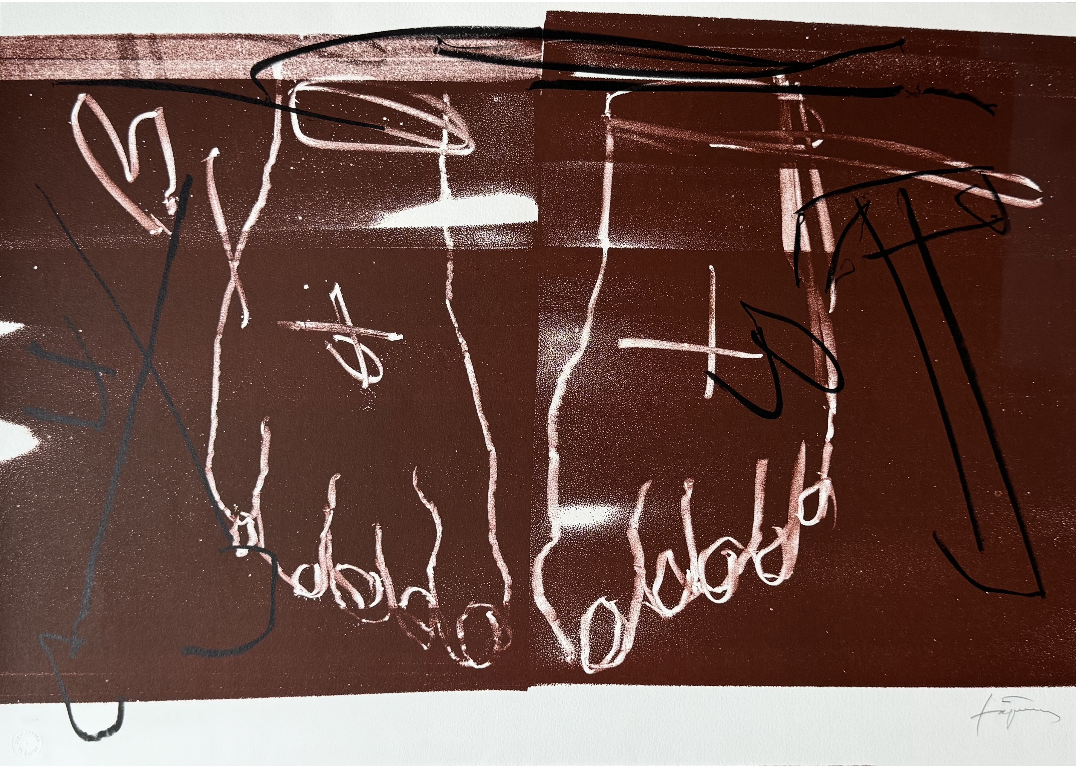 Antoni Tapies – Deux pieds, 1997 – Lithograph
