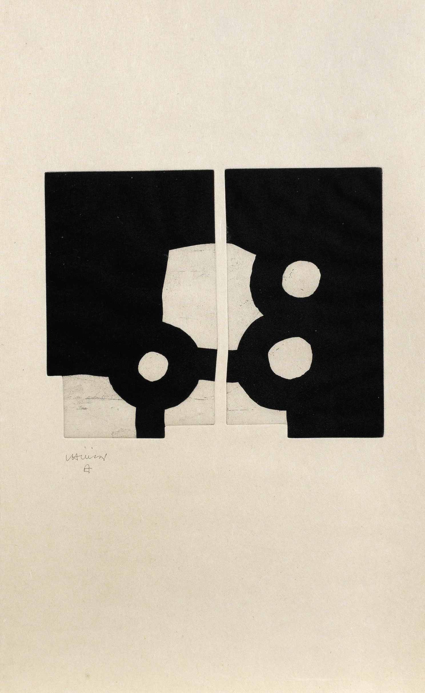 Eduardo Chillida – Bikaina XV, 1988 – Grabado Aguatinta