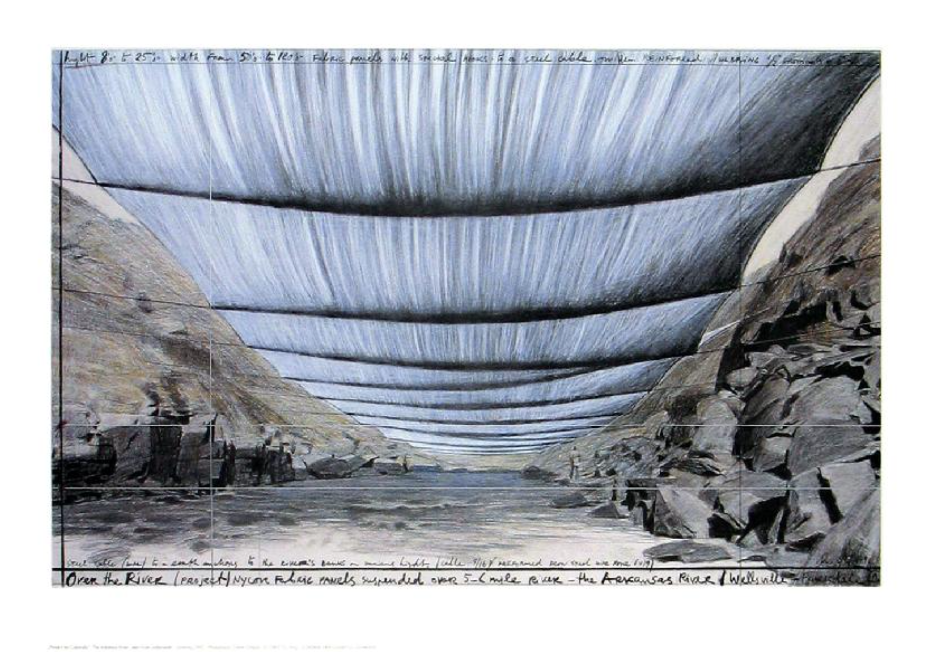 Javacheff Christo – Over The River Project V Under, 1992 – Offset printen