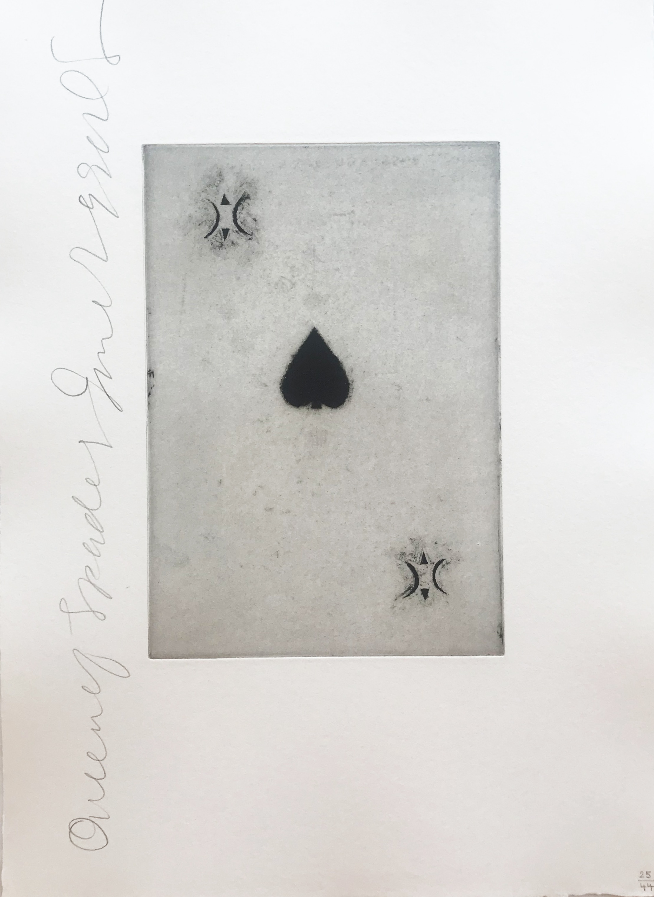 Donald Sultan – Playing Cards (Queen of Spades), 1990 – Aquatint