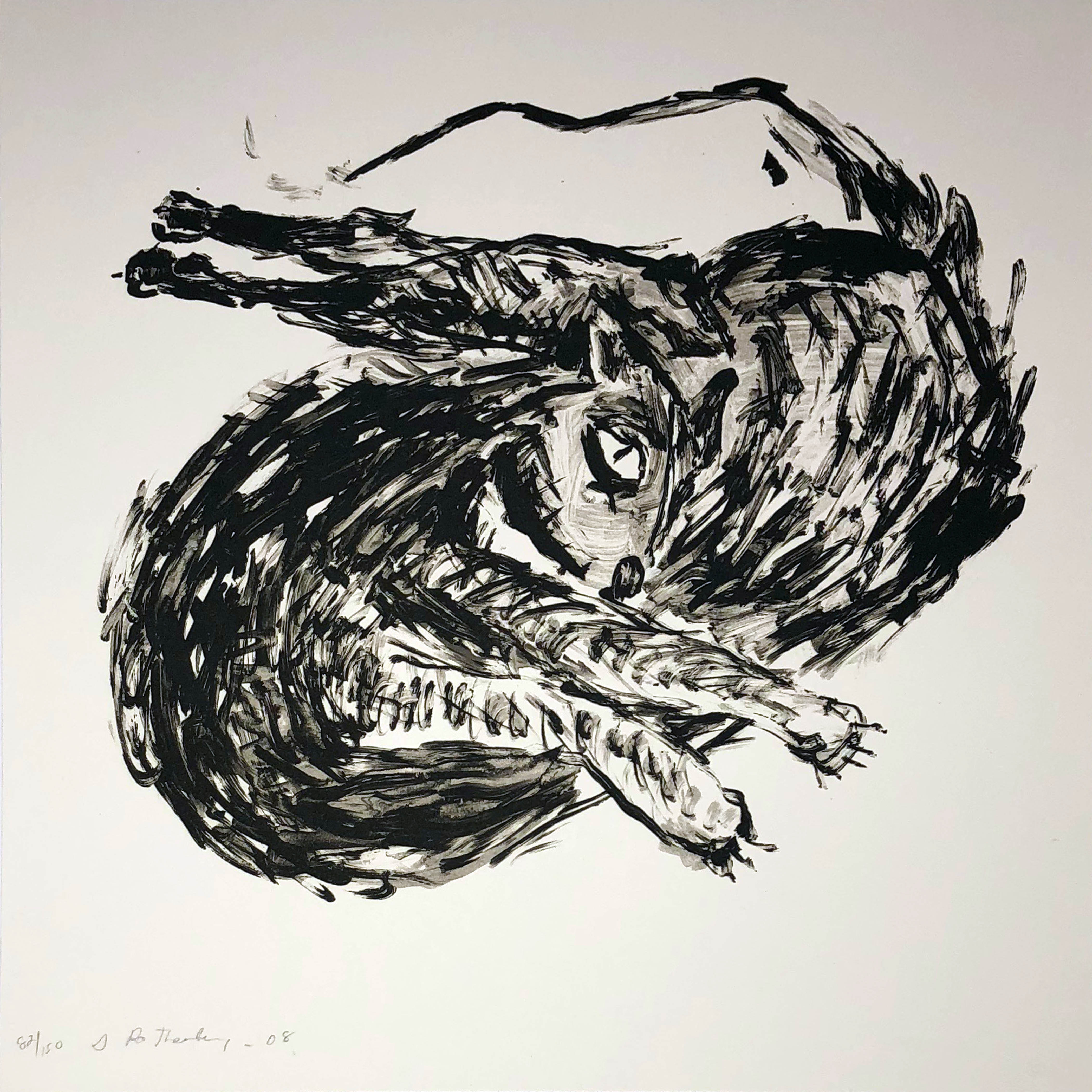 Susan Rothenberg – Twisted Cat from the Artist for Obama, 2008 – Lithographie