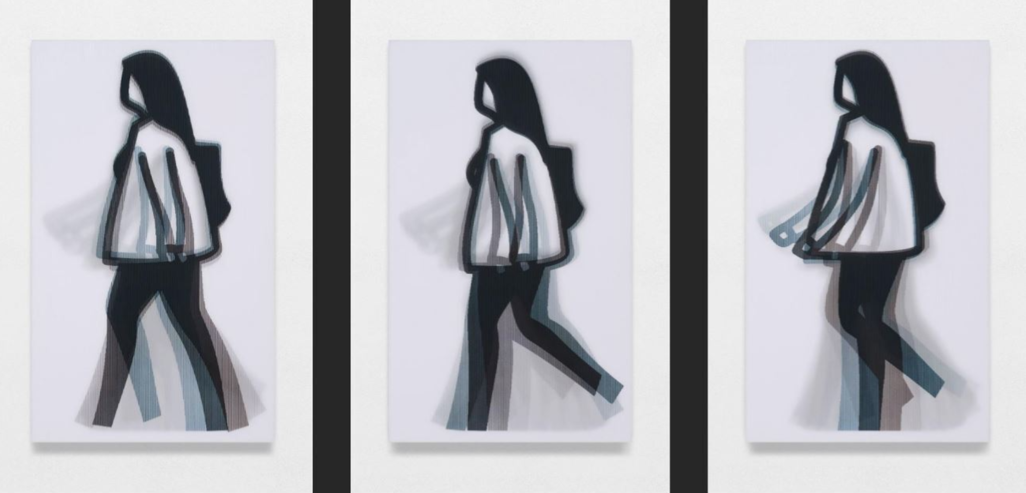 Julian Opie – Long Hair from Old Street Walkers, 2022 – Mixed média