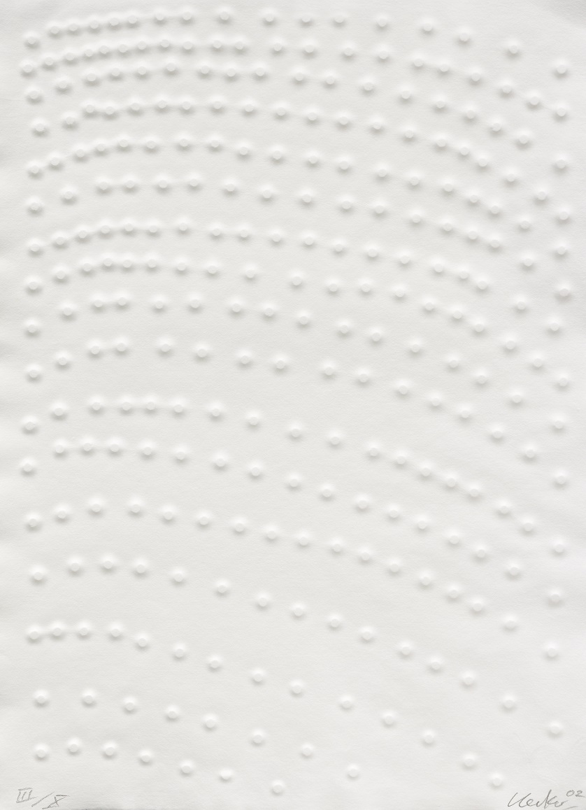 Gunther Uecker – Graphein VII, Reise Kadmos, 2002 – Gaufrage