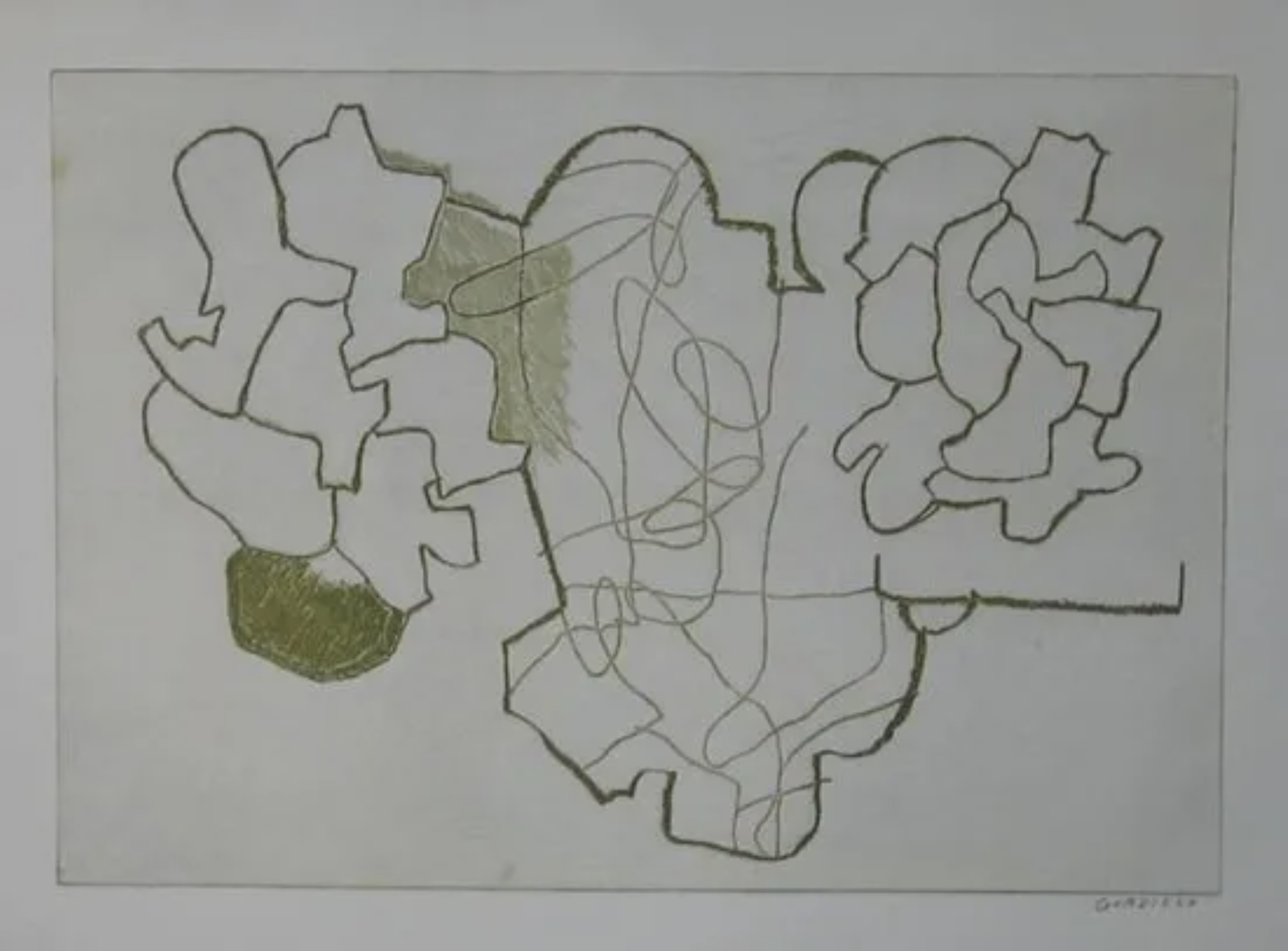 Luis Gordillo – Untitled (Contour Dialogue), 1991 – Aguafuerte