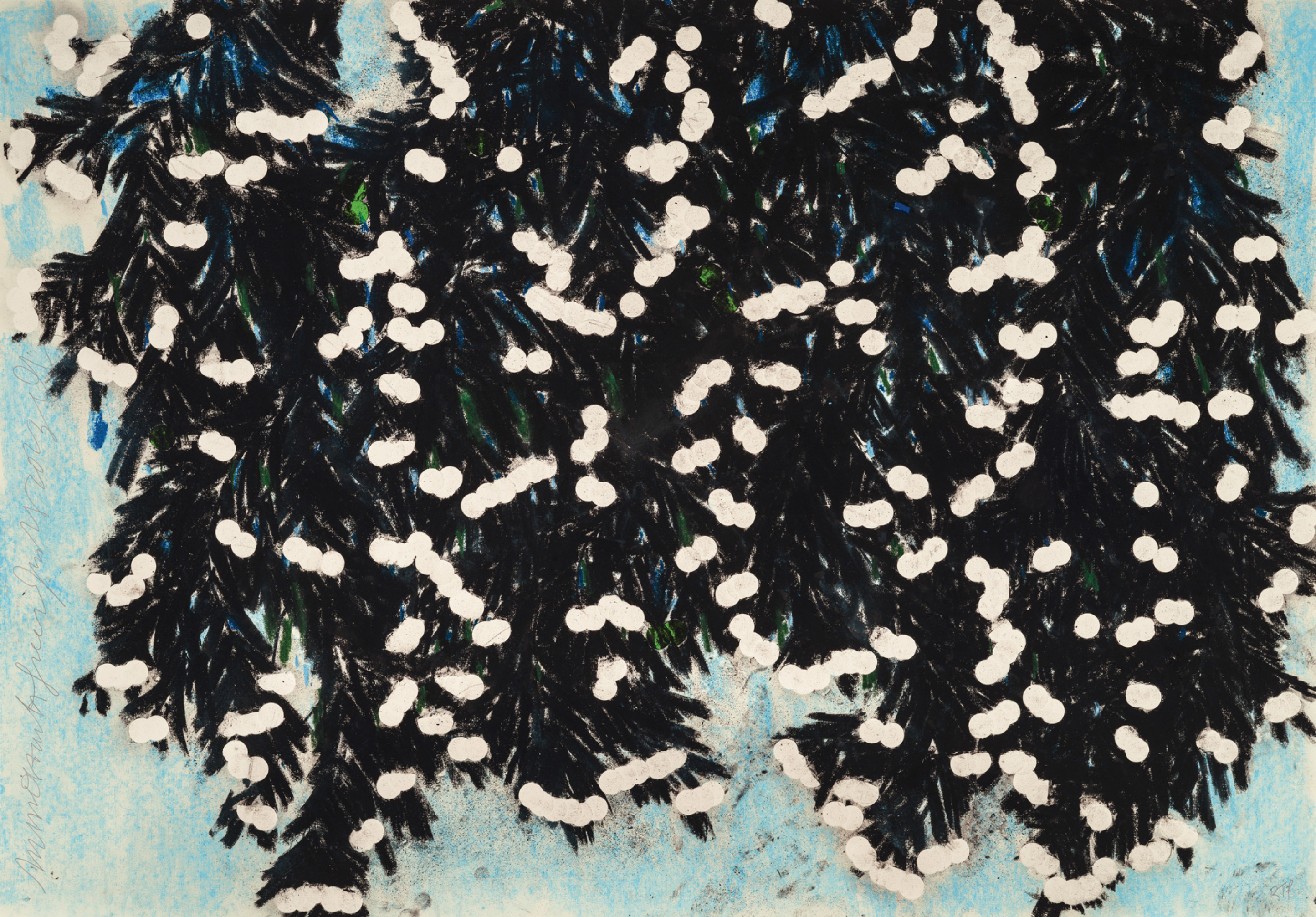 Donald Sultan – Mimosa with Green, Jan 25, 2023, 2023 – Impression sur papier Archival