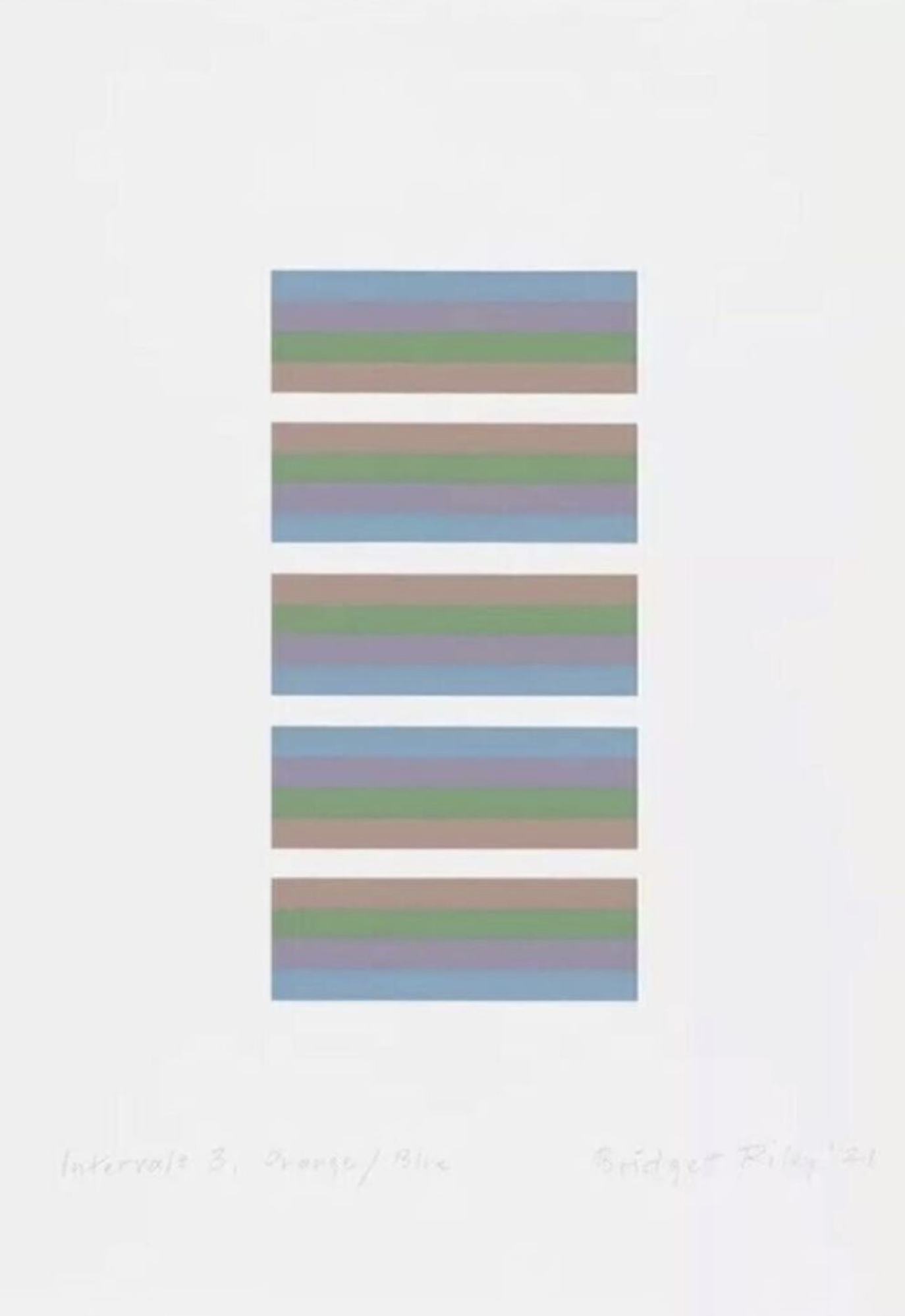 Bridget Riley – Intervals 3 - Orange / Blue, 2021 – Screen-print