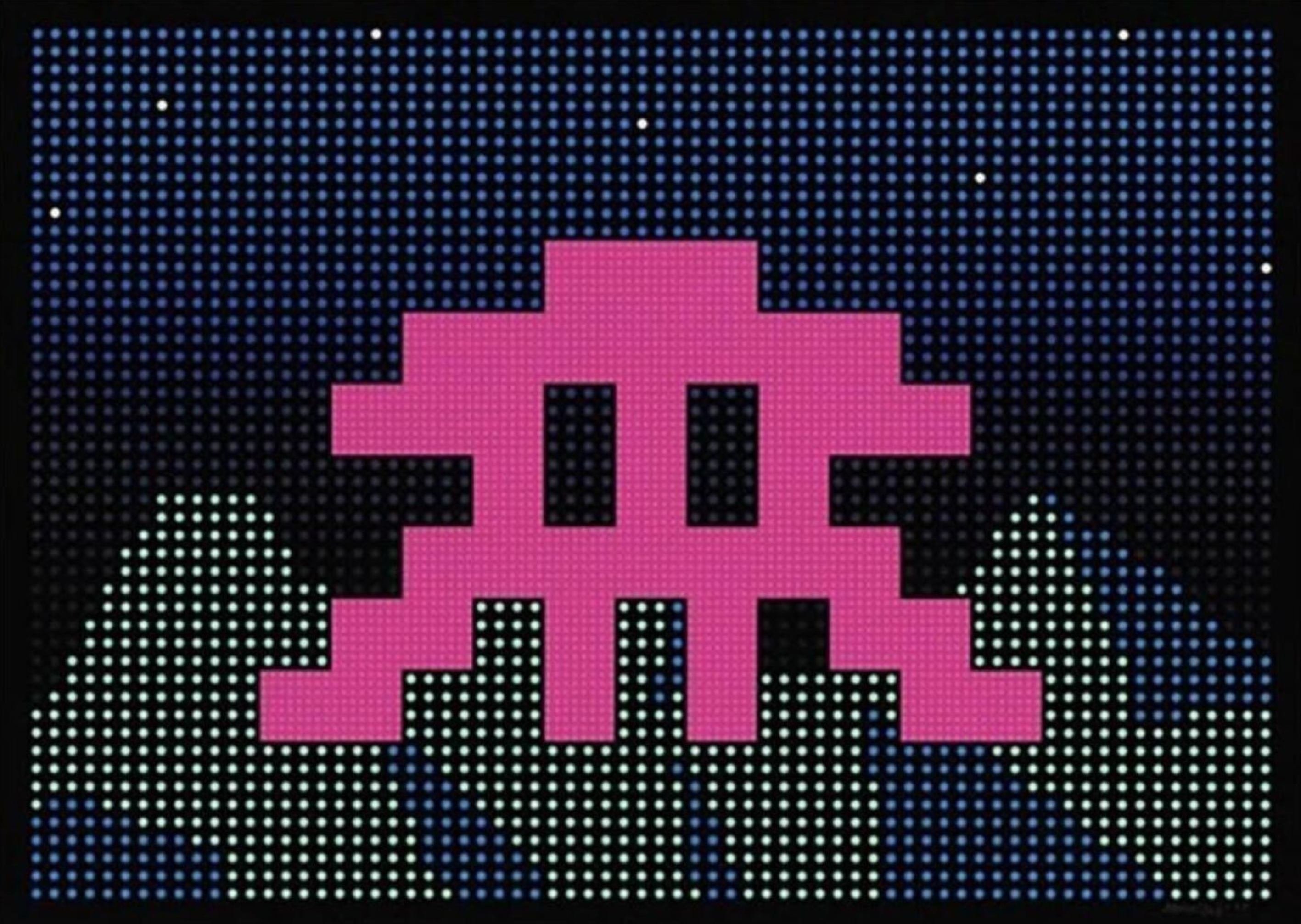 Invader – LED, 2017 – Screen-print