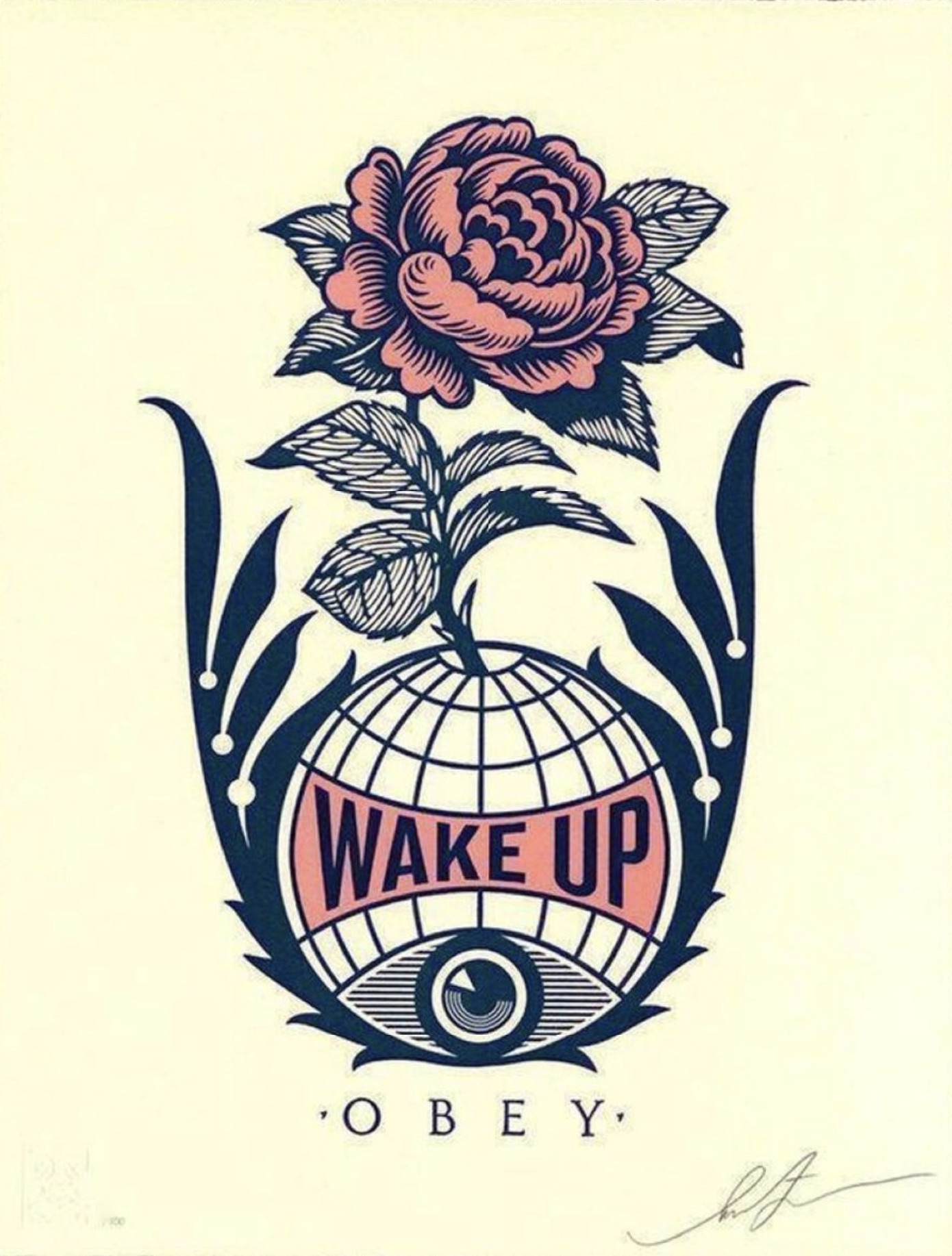 Shepard Fairey – Wake Up Earth, 2020 – Gemengde techniek.