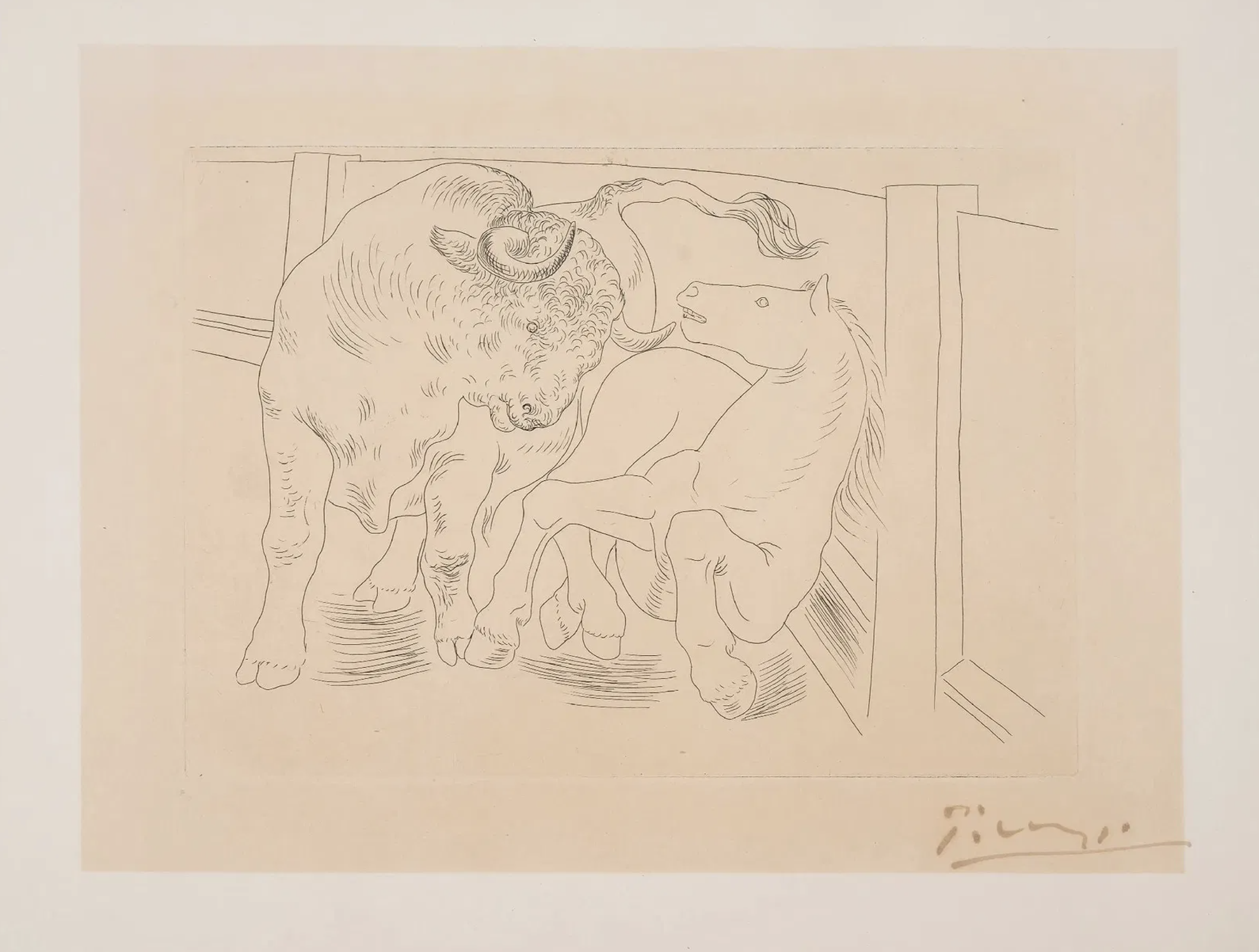 Pablo Picasso – Taureau et Cheval, 1927 – Etching