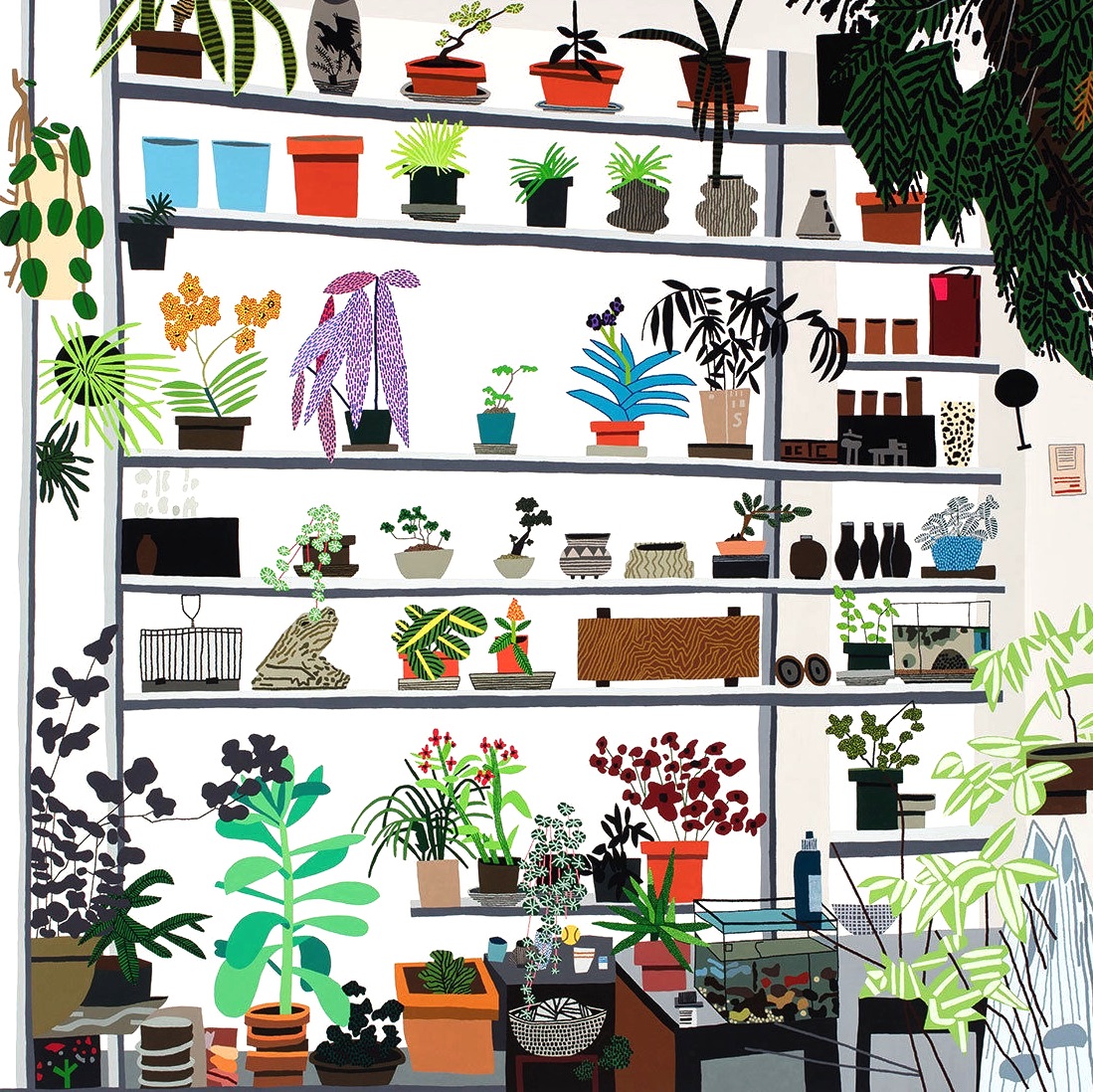 Jonas Wood – Large Shelf Still Life, 2017 – Offset Print