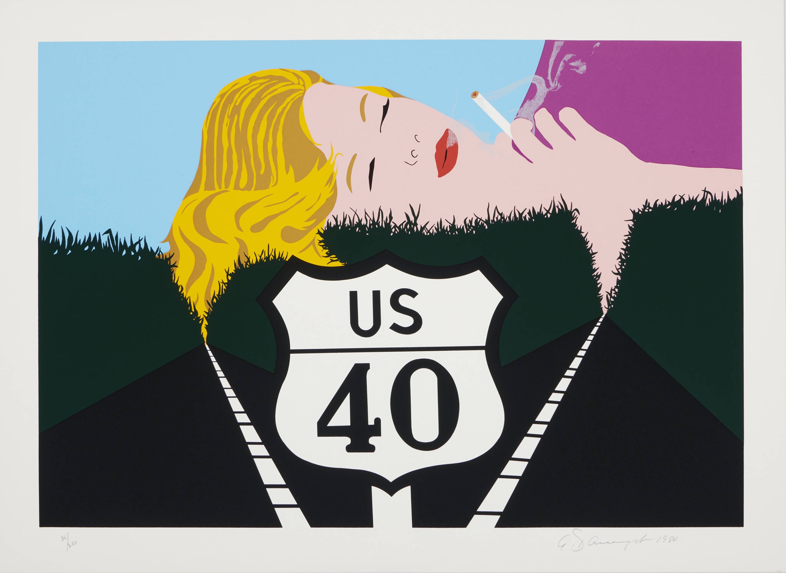 Allan D'Arcangelo – Smoke Dreams, 1980 – Screen-print