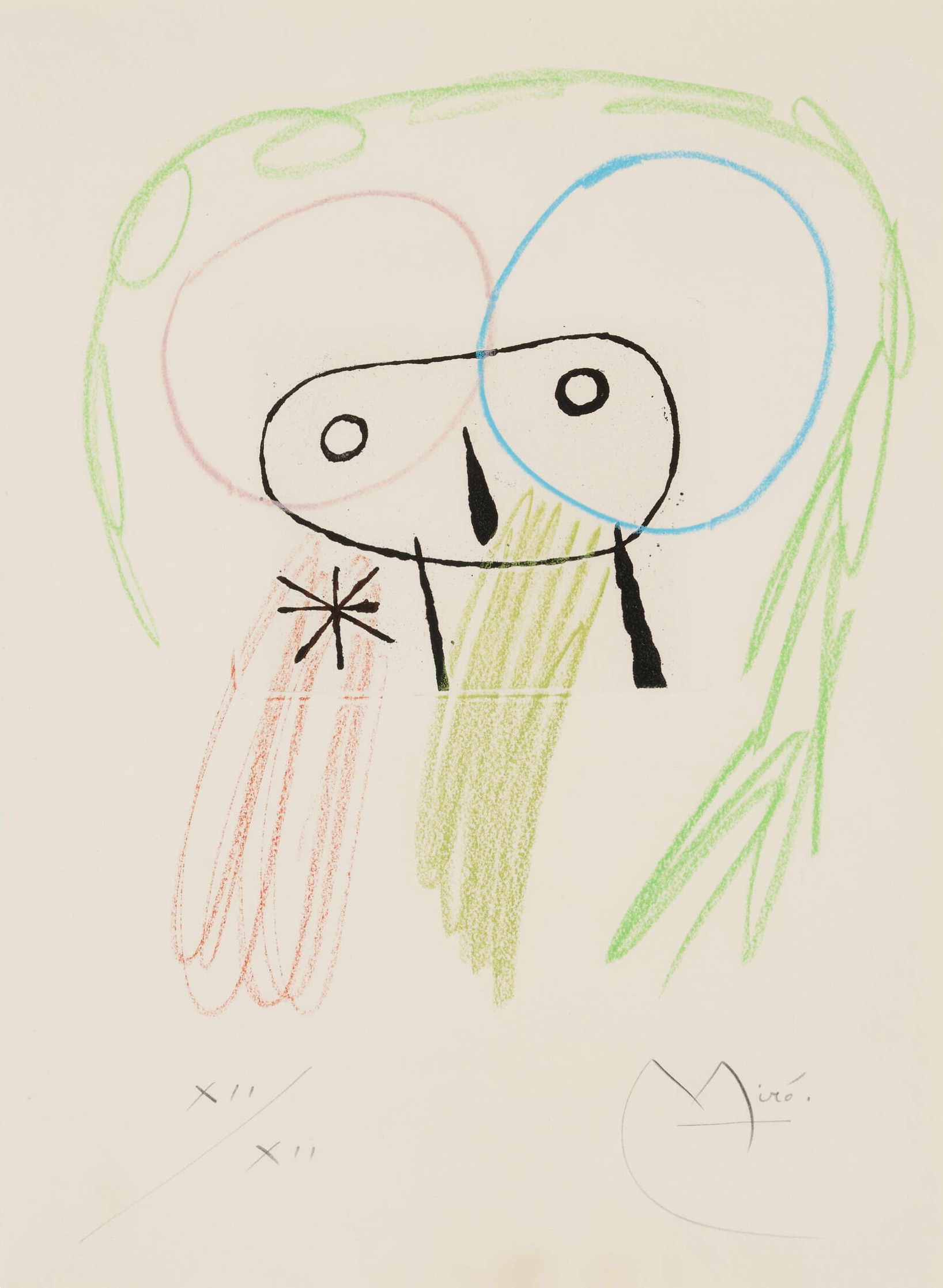 Joan Miró – Untitled (from the La bague d’Aurore portfolio), 1957 – Mixed média