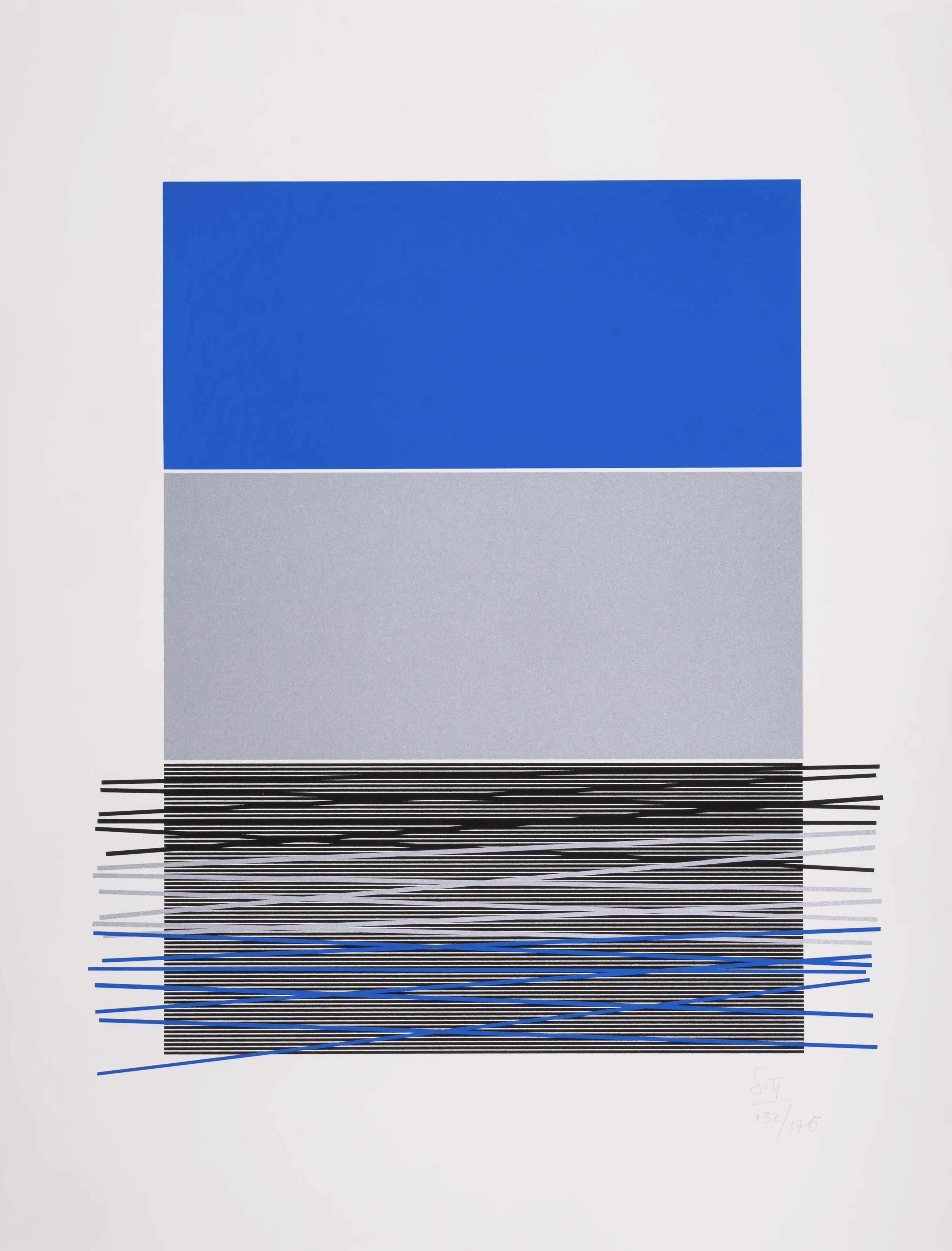 Rafael Jesus Soto – Untitled (Blue Horizon Lines), 1976 – Siebdruck