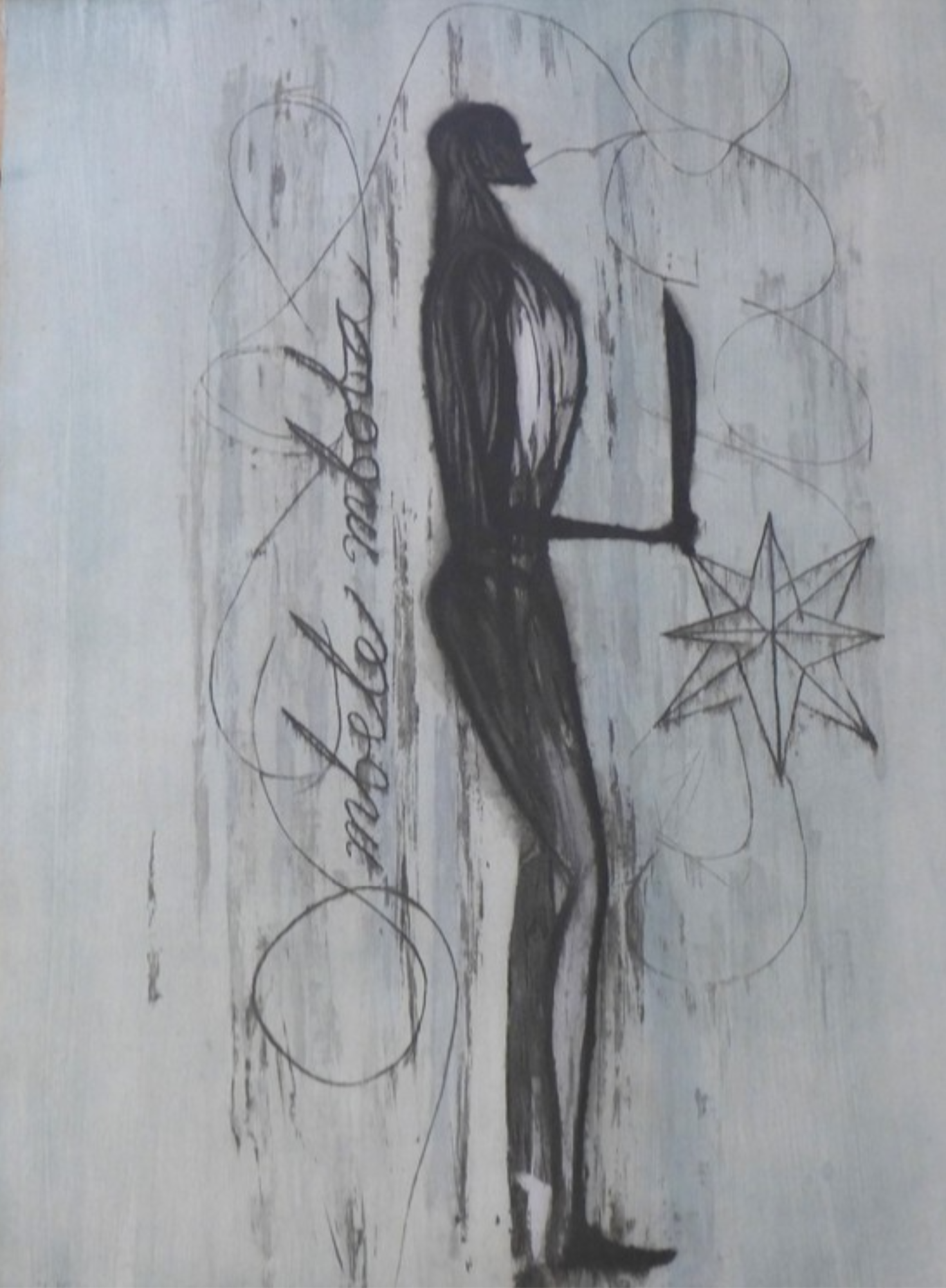 José Bedia – Mbele mboba, 1997 – Etching