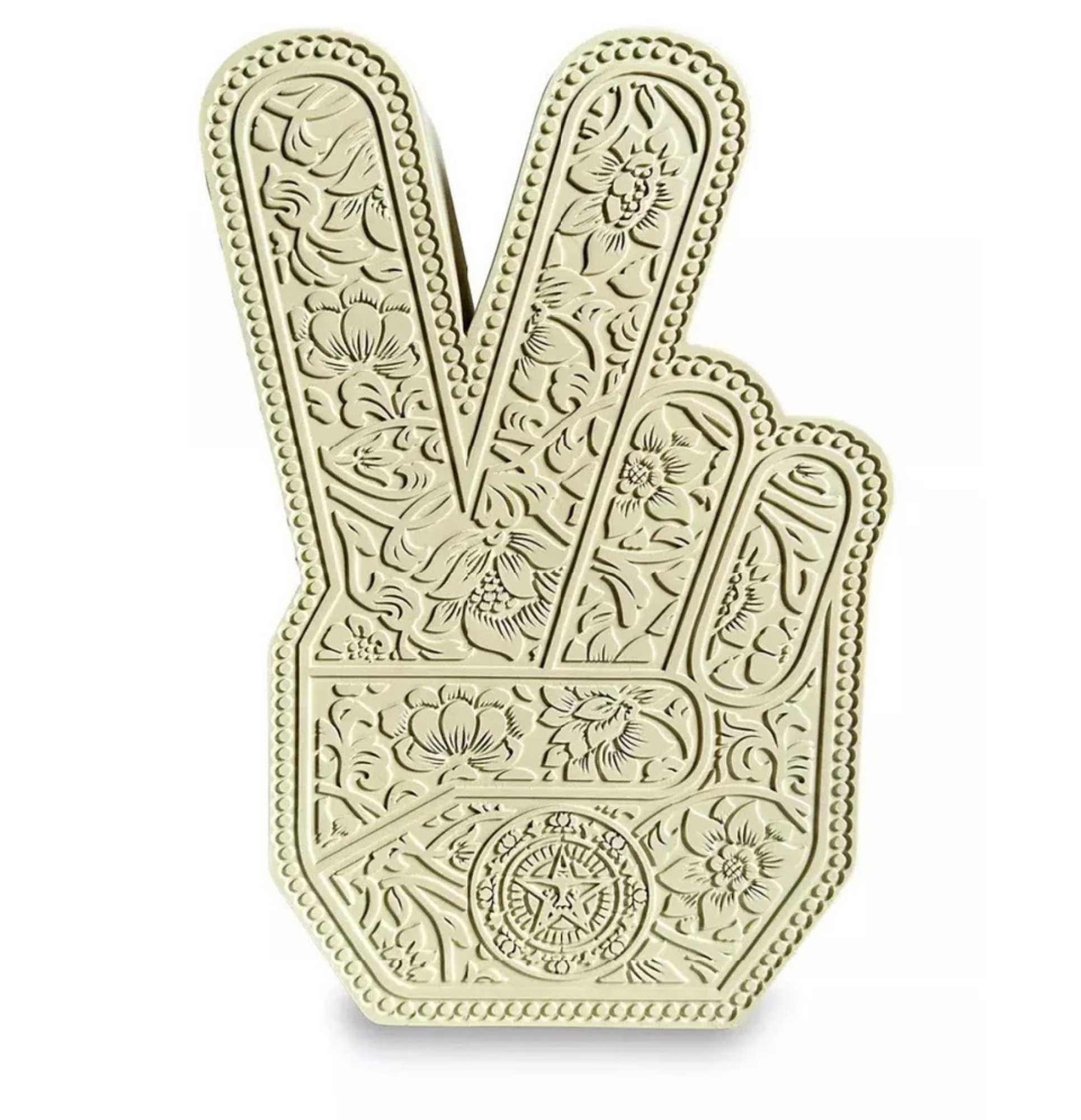 Shepard Fairey – Peace Fingers, 2023 – Résine