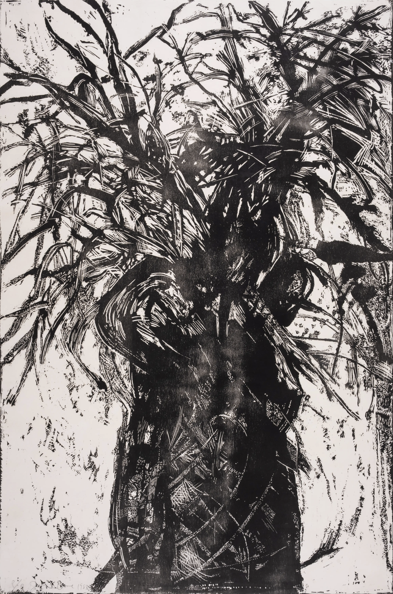 Jim Dine – Left Panel, from The Three Sydney Close Woodcuts, 1983 – Xylographie