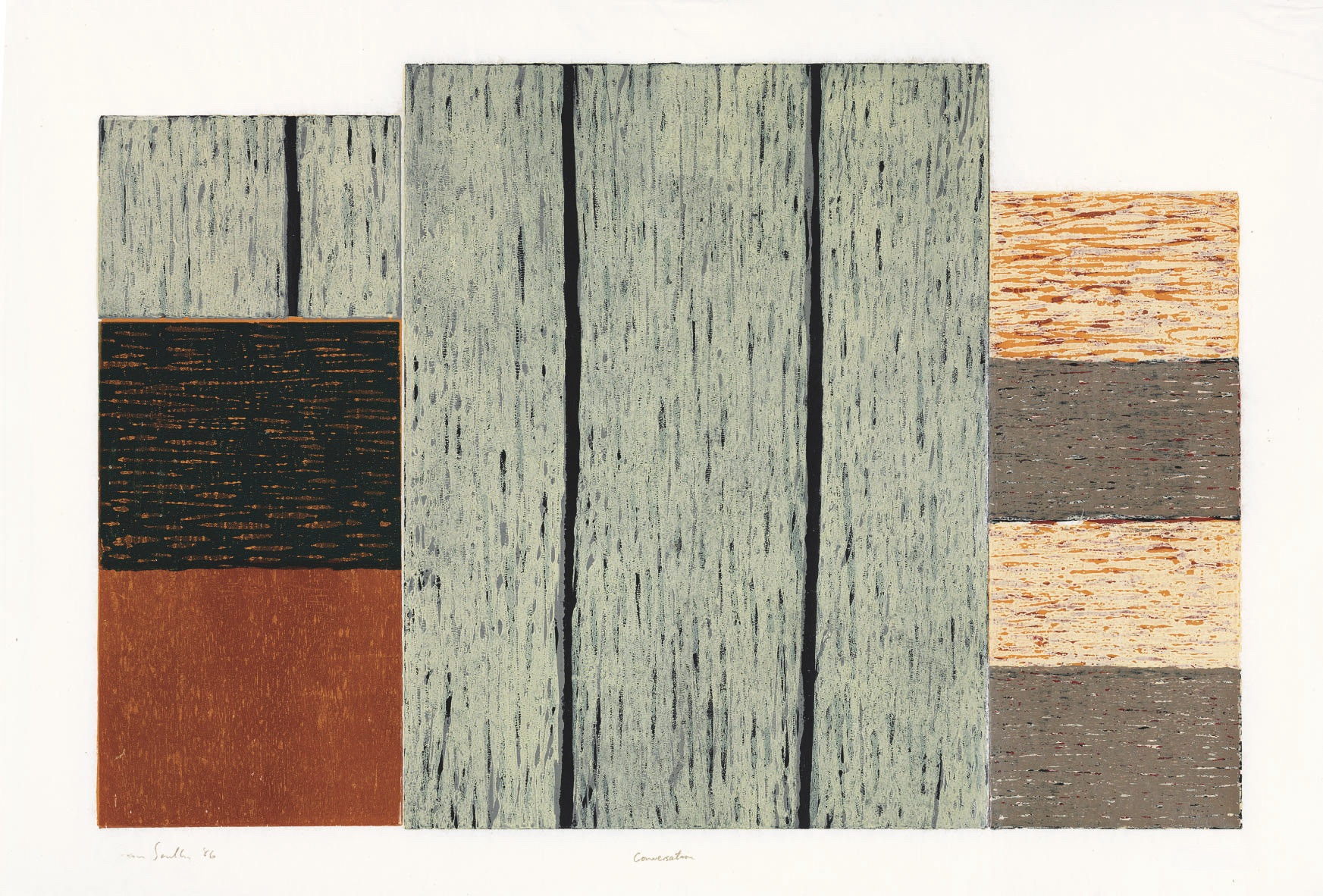 Sean Scully – Conversation, 1986 – Xylographie