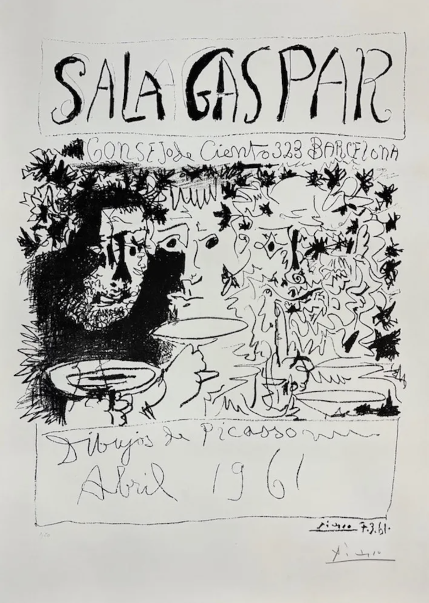 Pablo Picasso – Three drinkers, 1961 – Lithographie