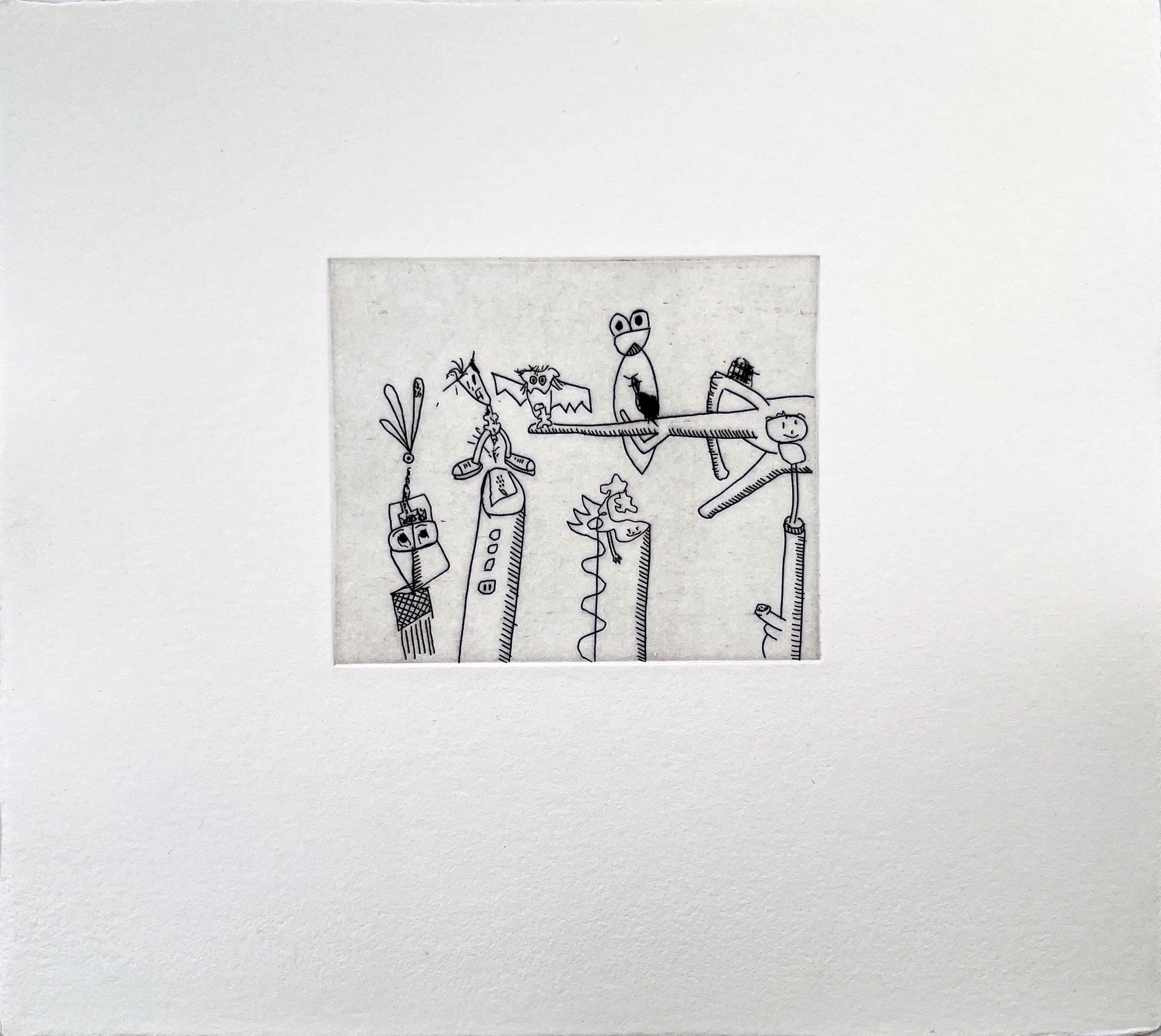 Keith Haring – Untitled (w/ Sean Kalish) #4, 1989 – Radierung