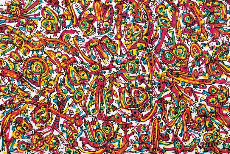 Antonio Saura – Cocktail party, 1982 – Mischtechnik