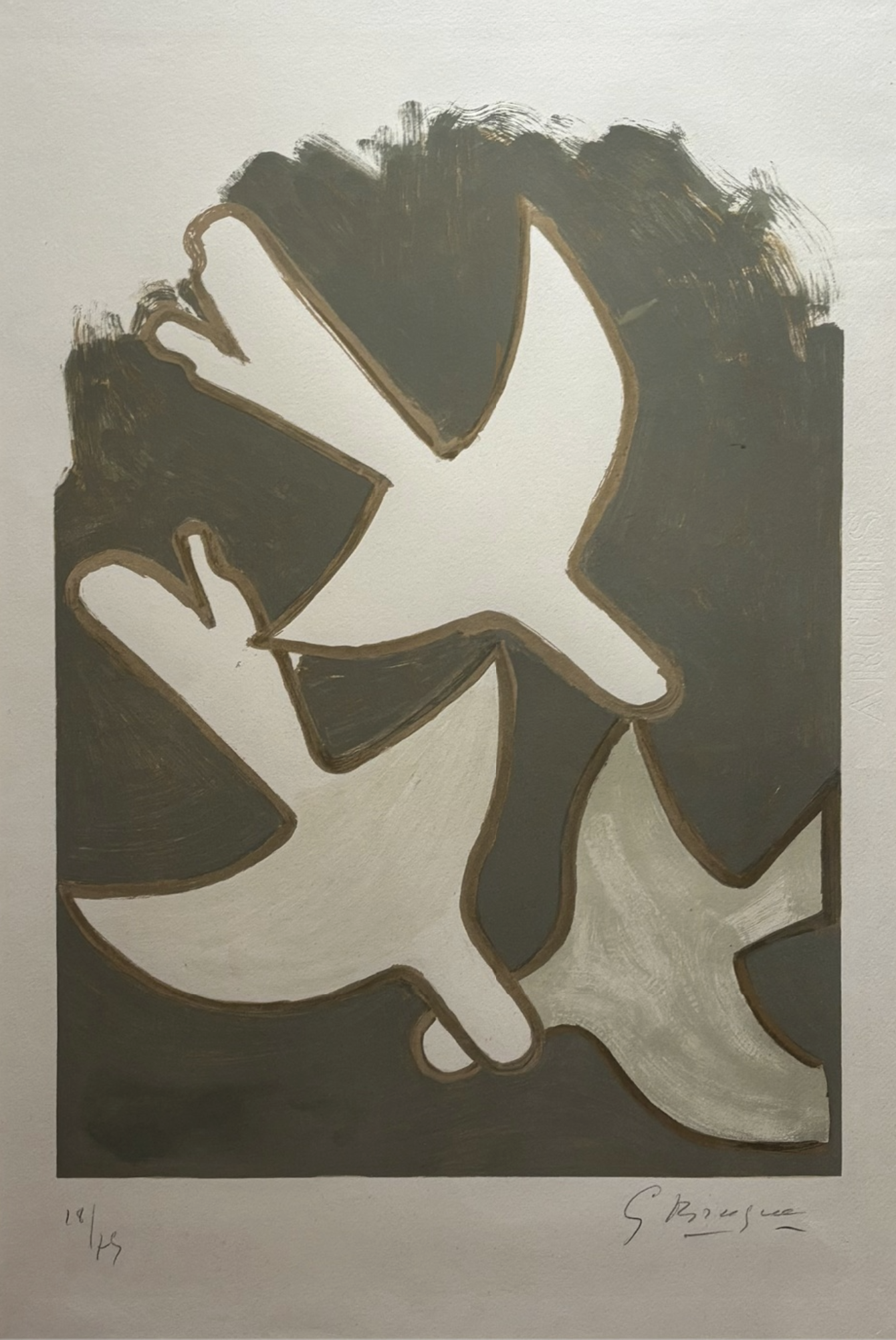 Georges Braque – Les Oiseaux Blancs, 1958 – Lithographie
