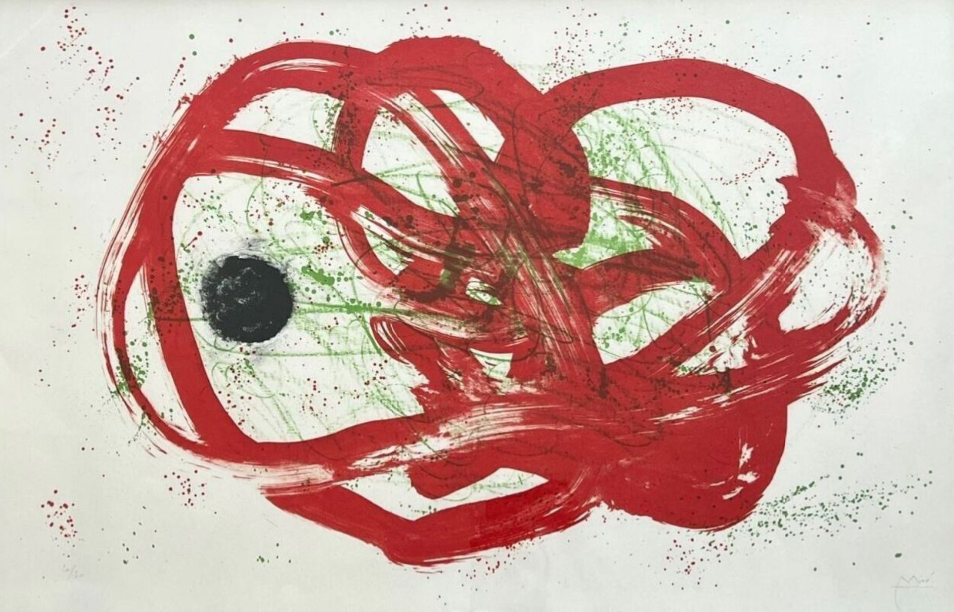 Joan Miró – Series I, vert sur rouge, 1961 – Lithograph
