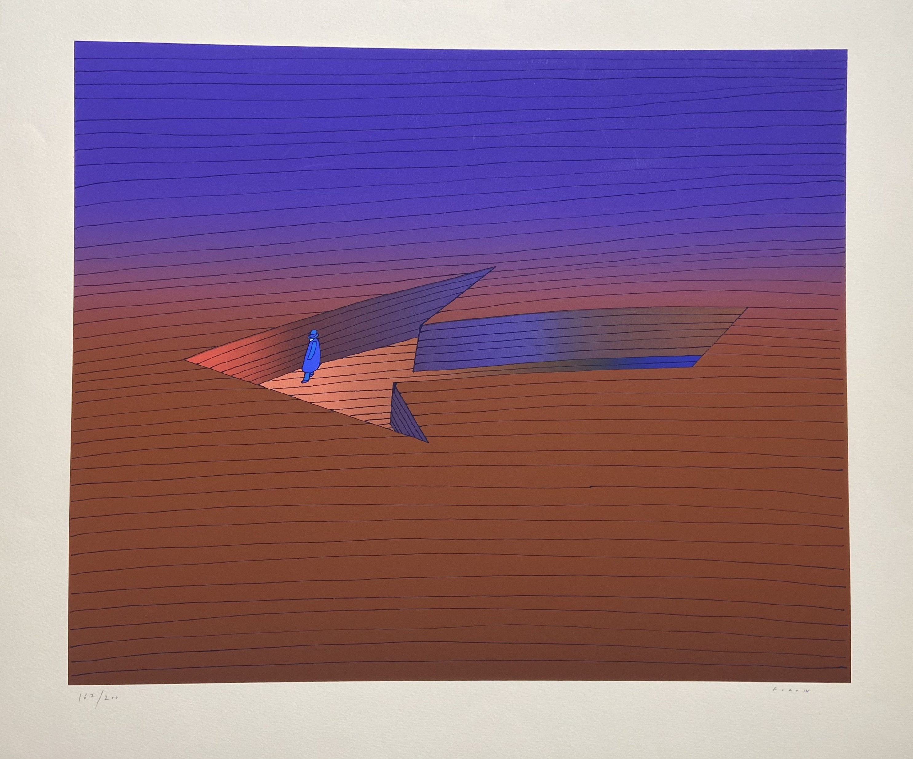 Jean-Michel Folon – Le chemin, 1985 – Silkscreen