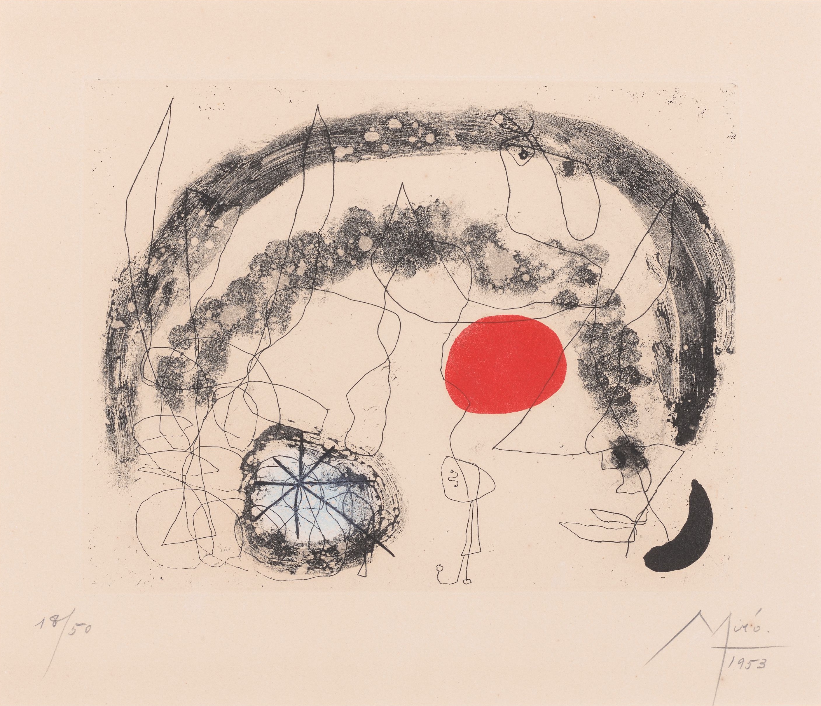 Joan Miró – One plate, from Série III, 1952-53 – Grabado Aguatinta