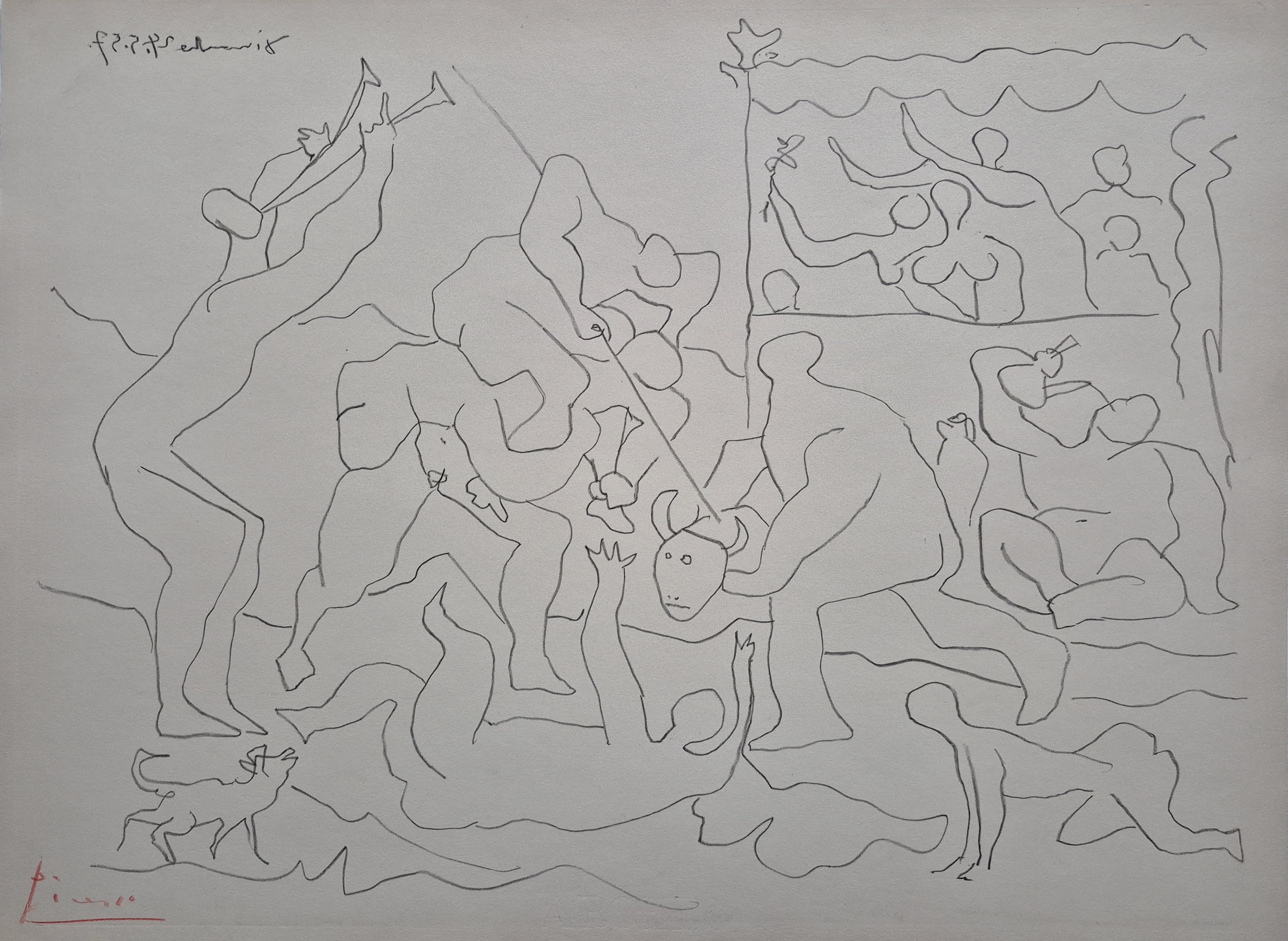 Pablo Picasso – Jeu de corrida, 1957 – Etching