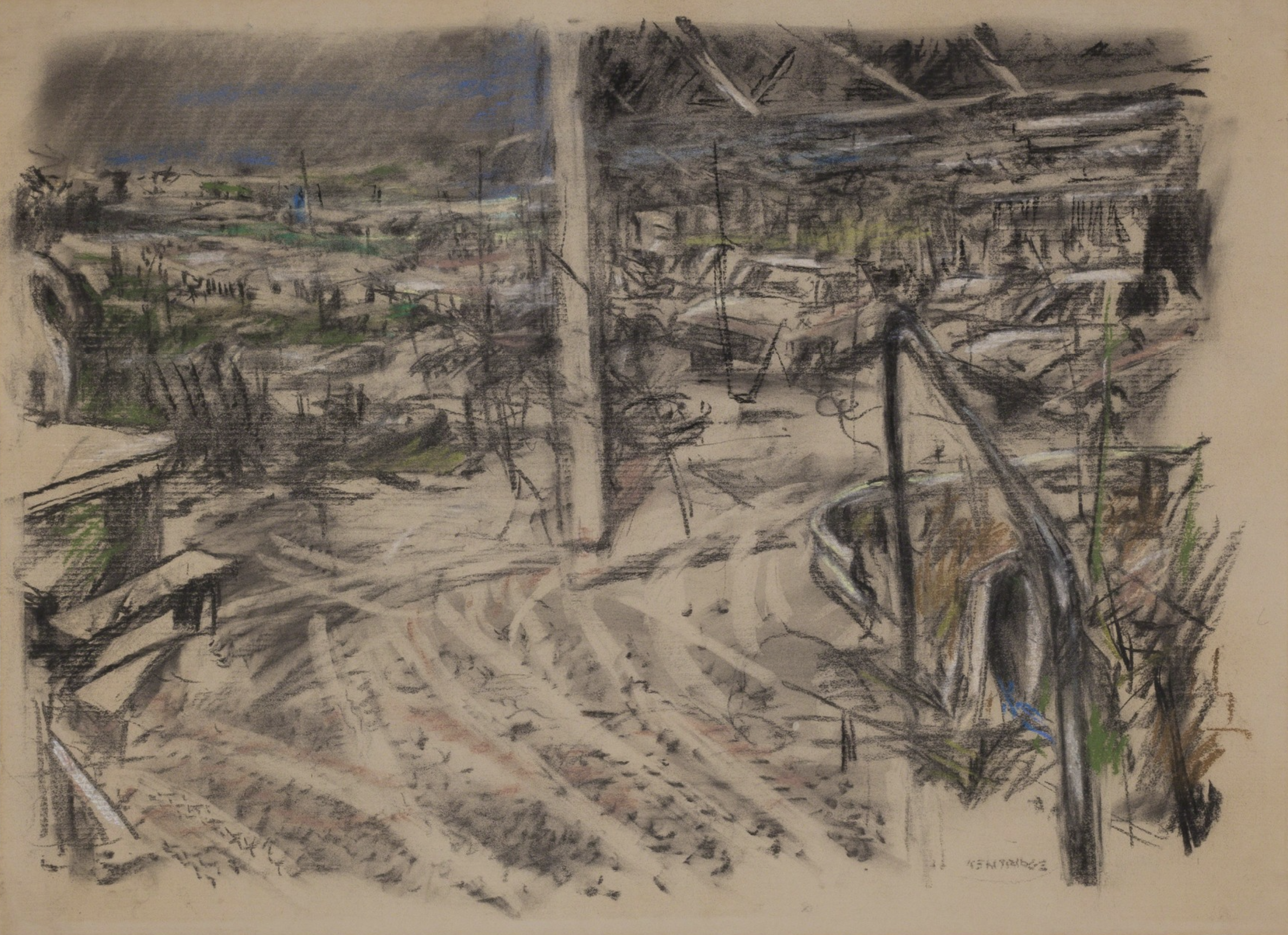 William Kentridge – Embarkation, 1986 – Técnica mixta