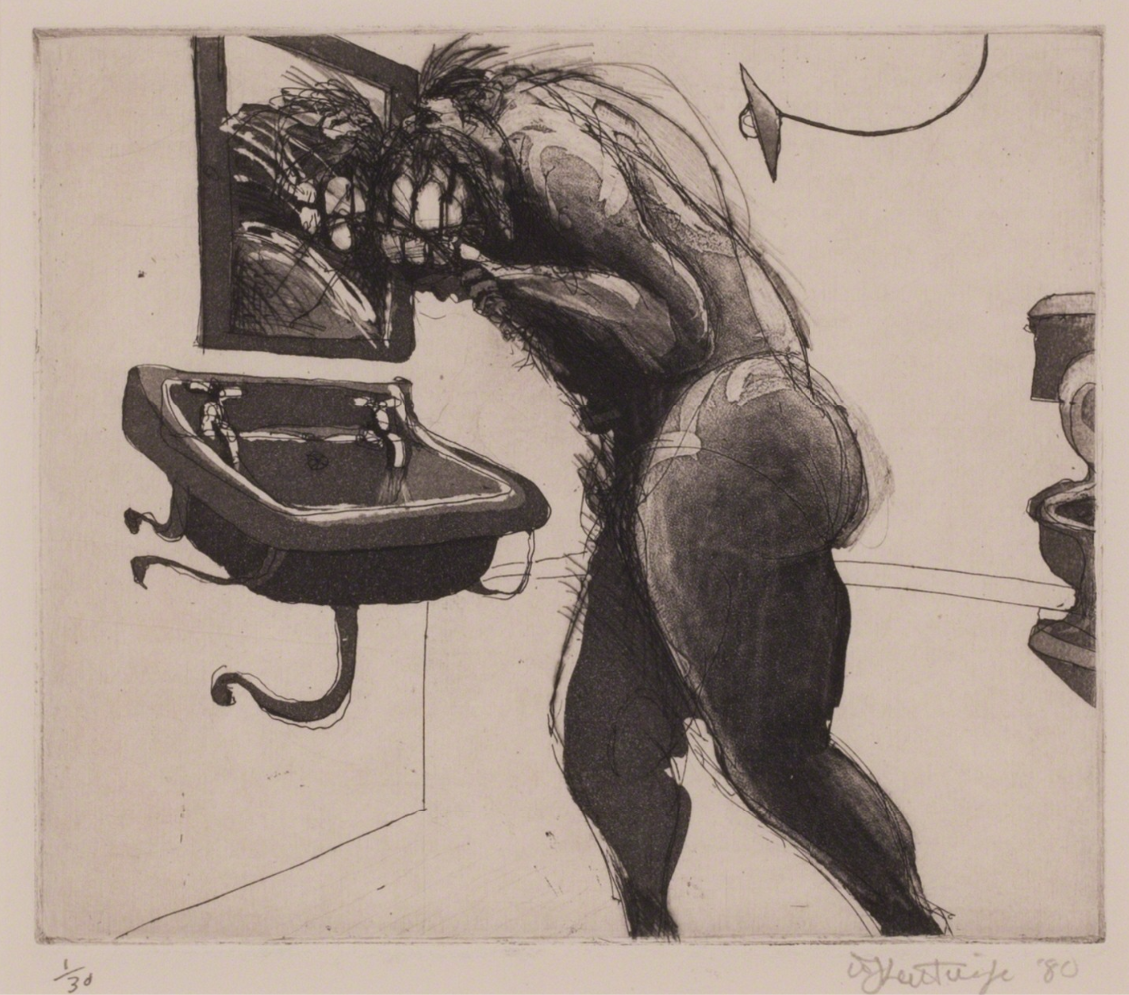 William Kentridge – Untitled, from Domestic Scenes, 1980 – Grabado Aguatinta