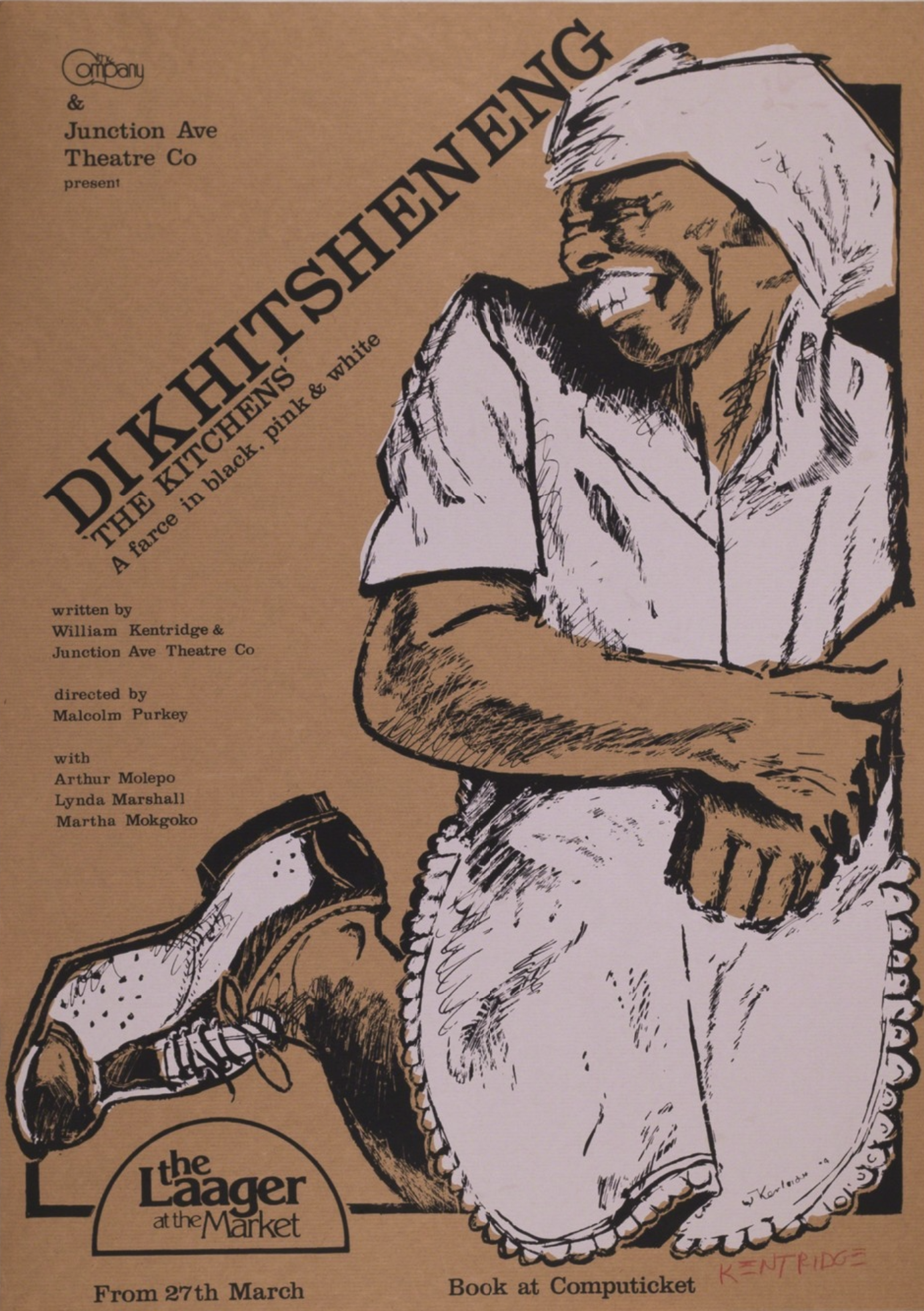 William Kentridge – Dikhitsheneng (The Kitchens), 1980 – Silkscreen