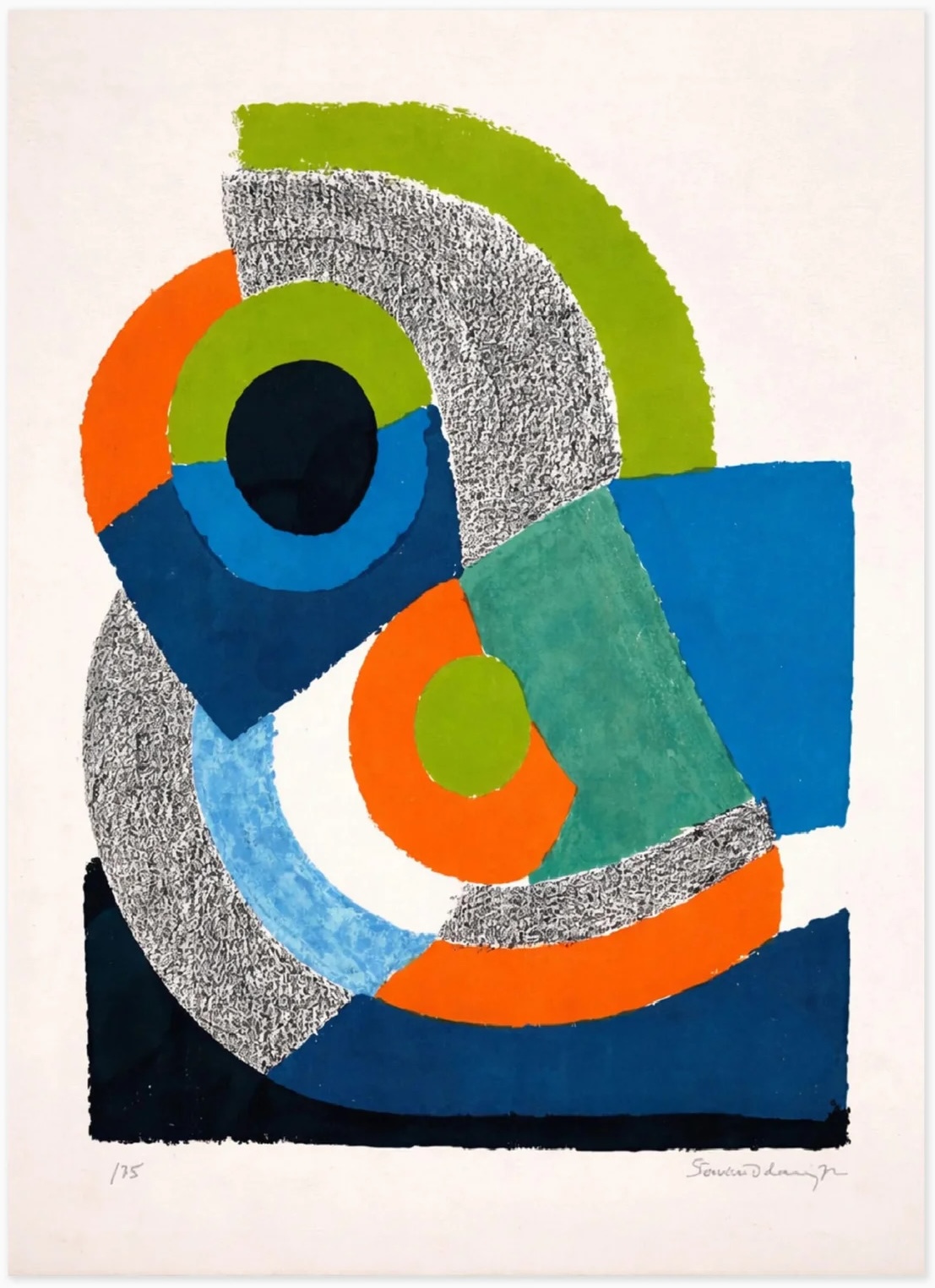 Sonia Delaunay – Courbe Verte, 1972 – Lithographie