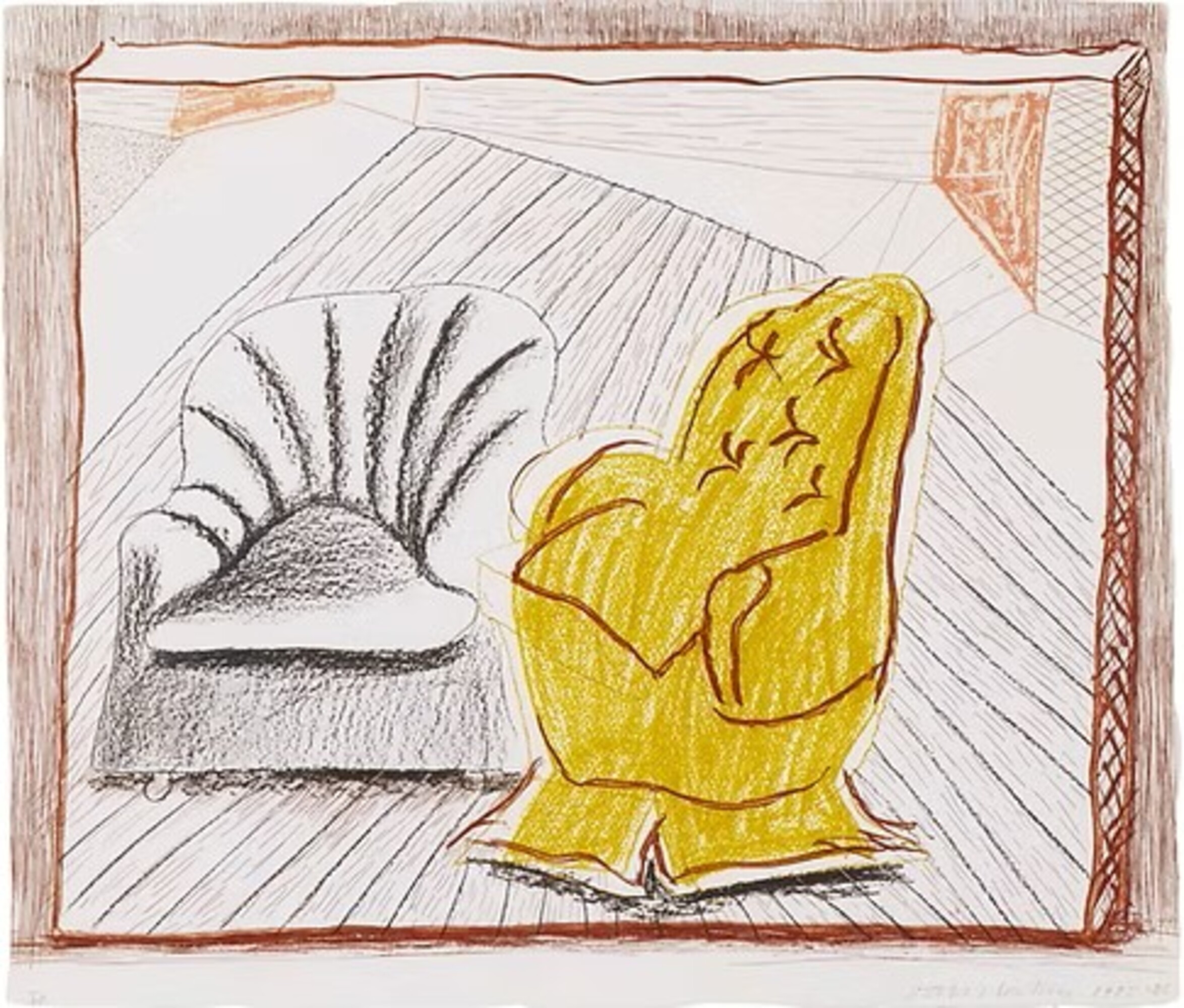 David Hockney – A Picture of Two Chairs, 1985 – Lithographie