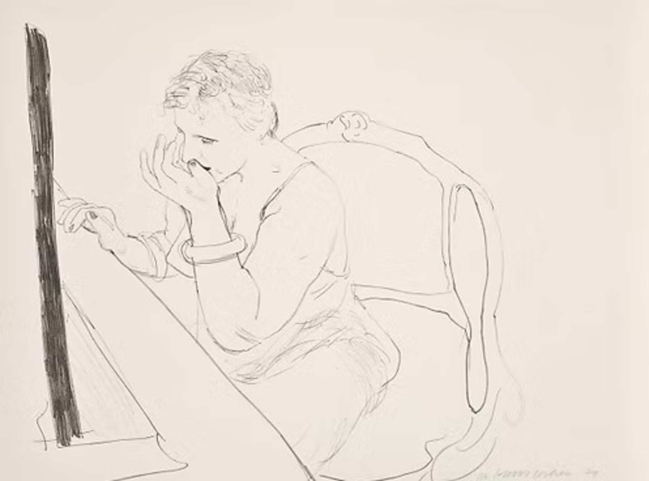 David Hockney – Celia Adjusting Her Eyelash, 1979 – Lithographie