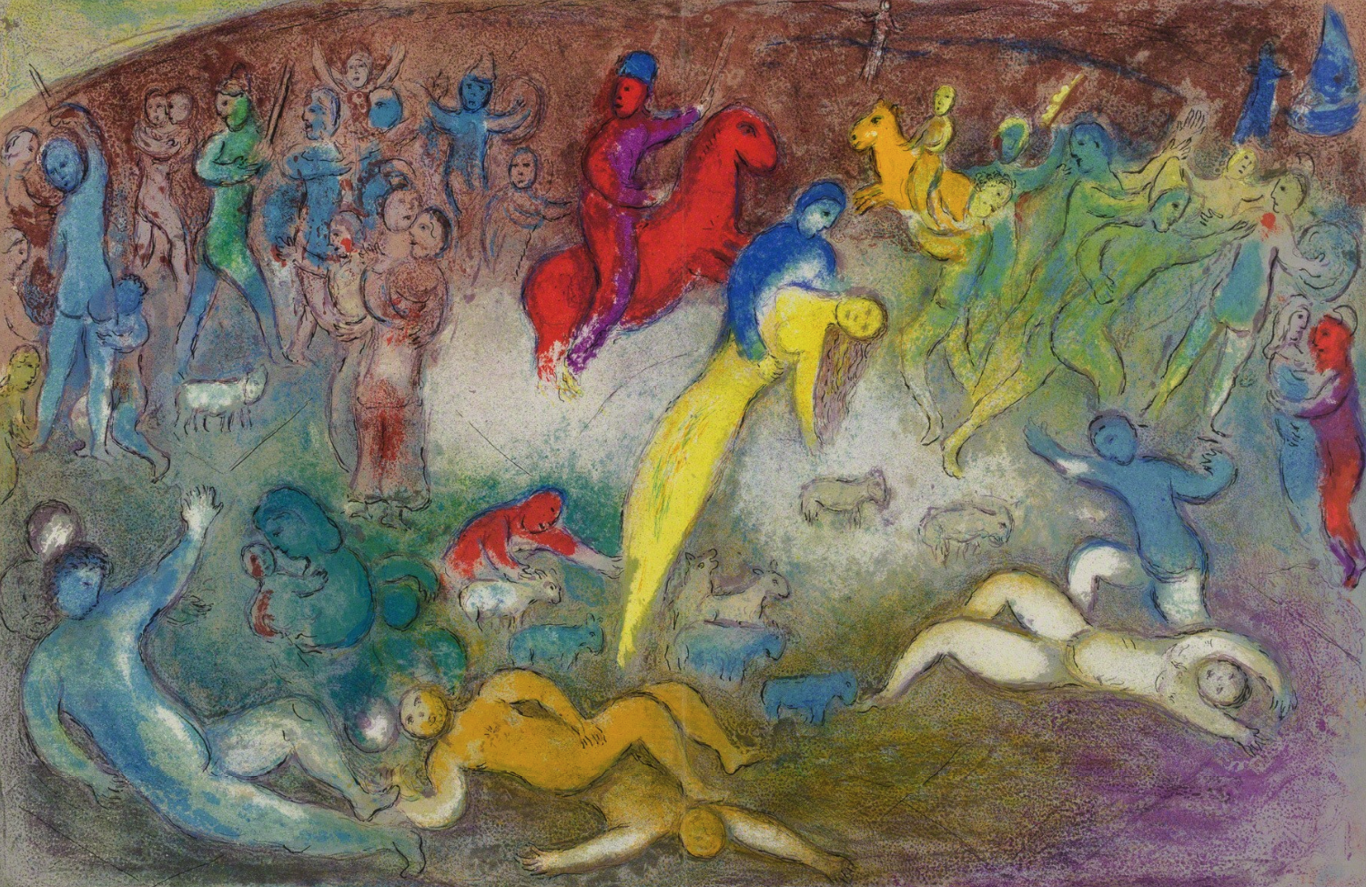 Marc Chagall – Chloe is Carried Off by the Methymneans, 1962 – Lithograph