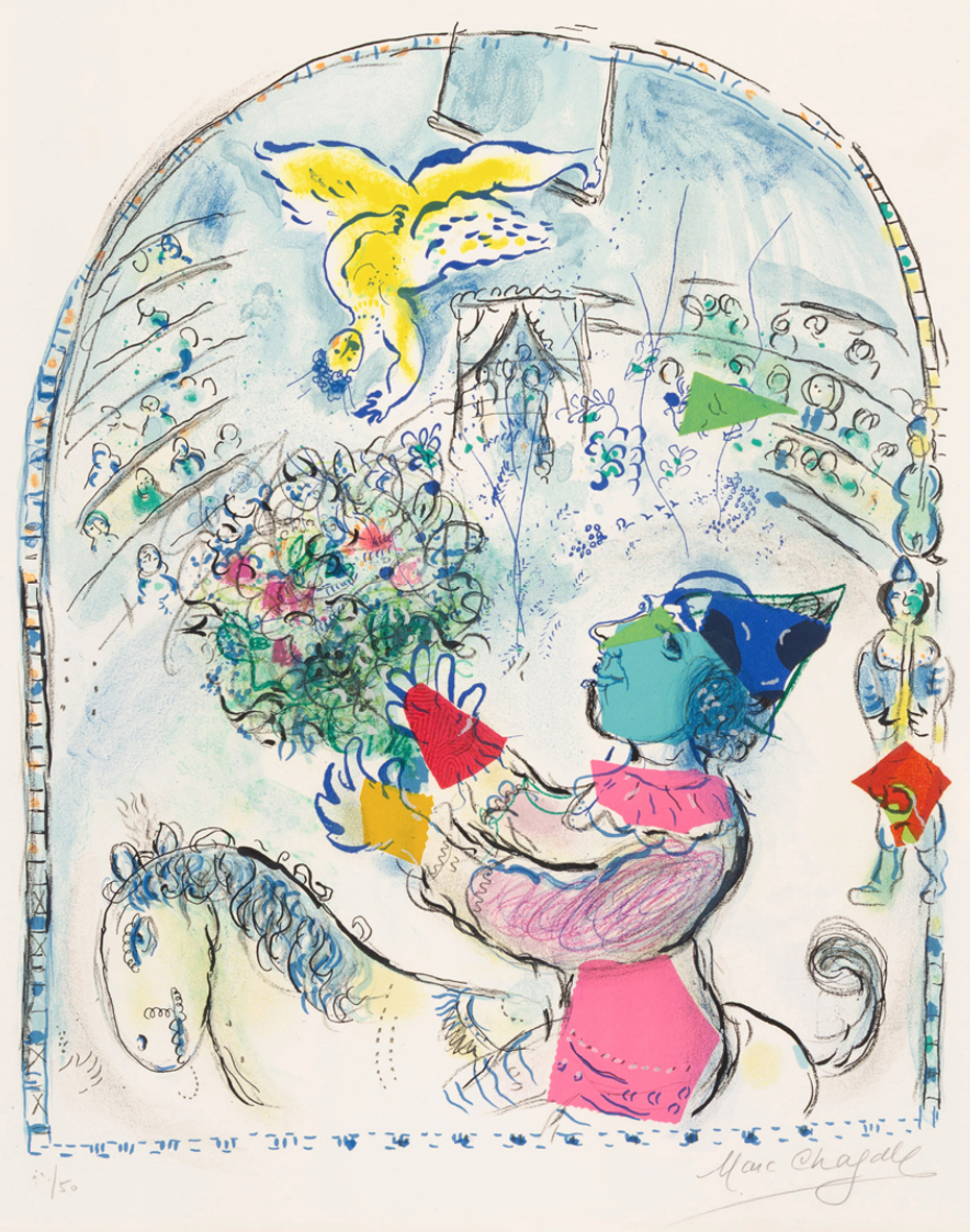 Marc Chagall – The Circus with the Angel / Le cirque à l’ange, 1968 – Lithograph