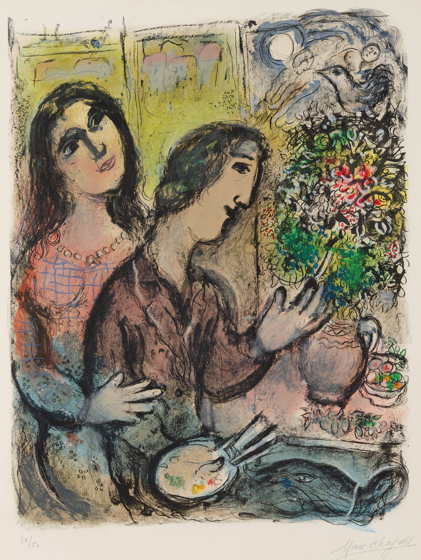 Marc Chagall – The Artist’s Wife / La femme du peintre, 1971 – Lithograph