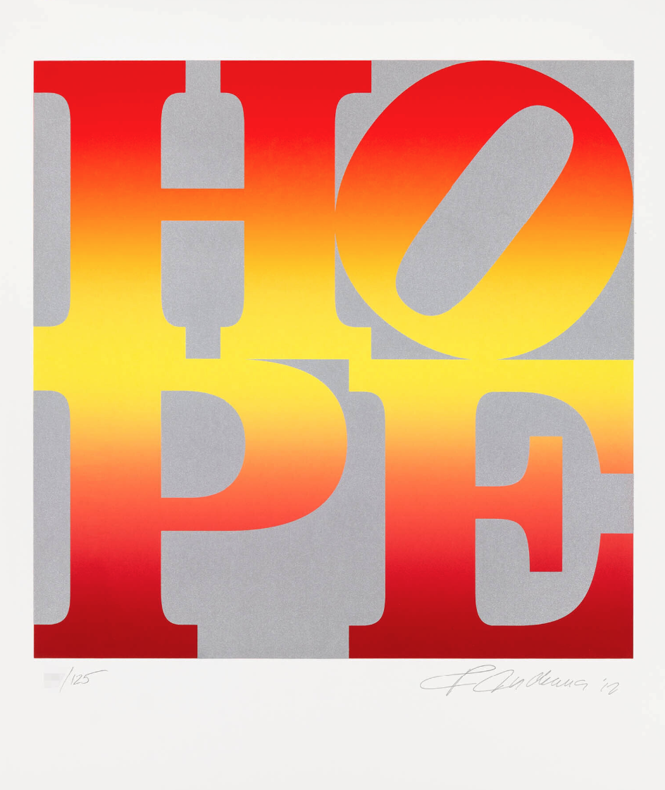 Robert Indiana 'Four Seasons of Hope: Autumn (Silver)' Screen-print.
