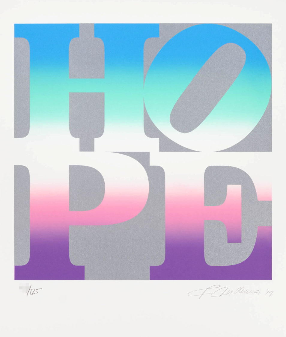 Indiana, Robert | Four Seasons of Hope: Sprint (Silver), 2012 — available on Composition Gallery