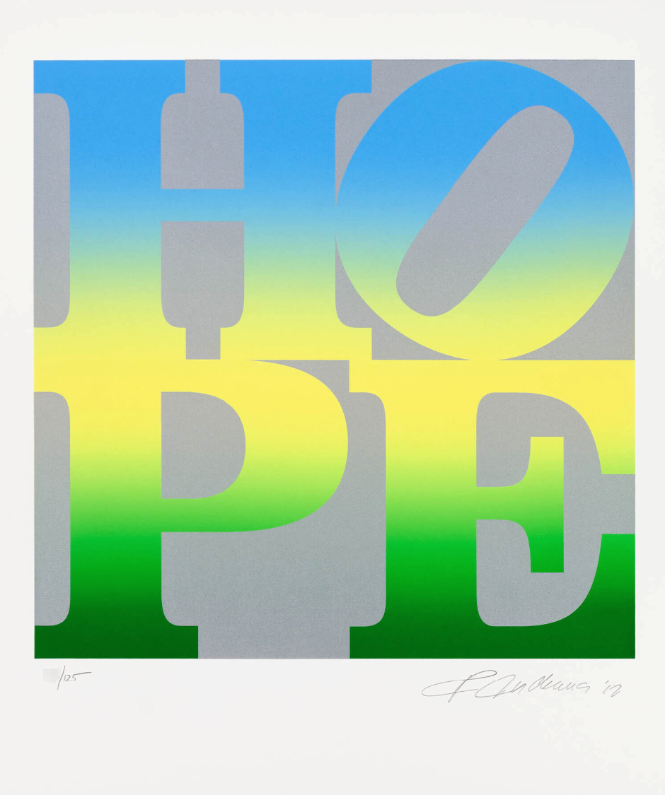 Indiana, Robert | Four Seasons of Hope: Summer (Silver), 2012 — available on Composition Gallery