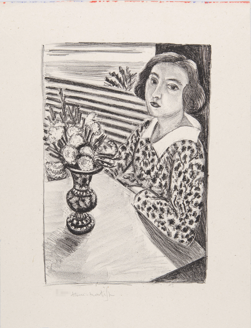 Henri Matisse – Young Woman Sitting with Bouquet of Flower, 1923 – Lithographie
