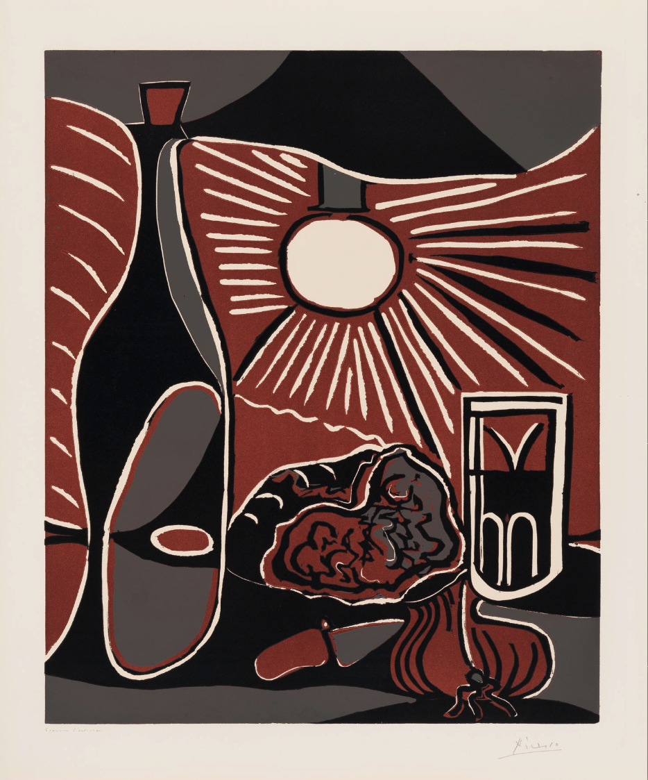 Pablo Picasso – Still Life of Light Meal 1, 1962 – Linocut