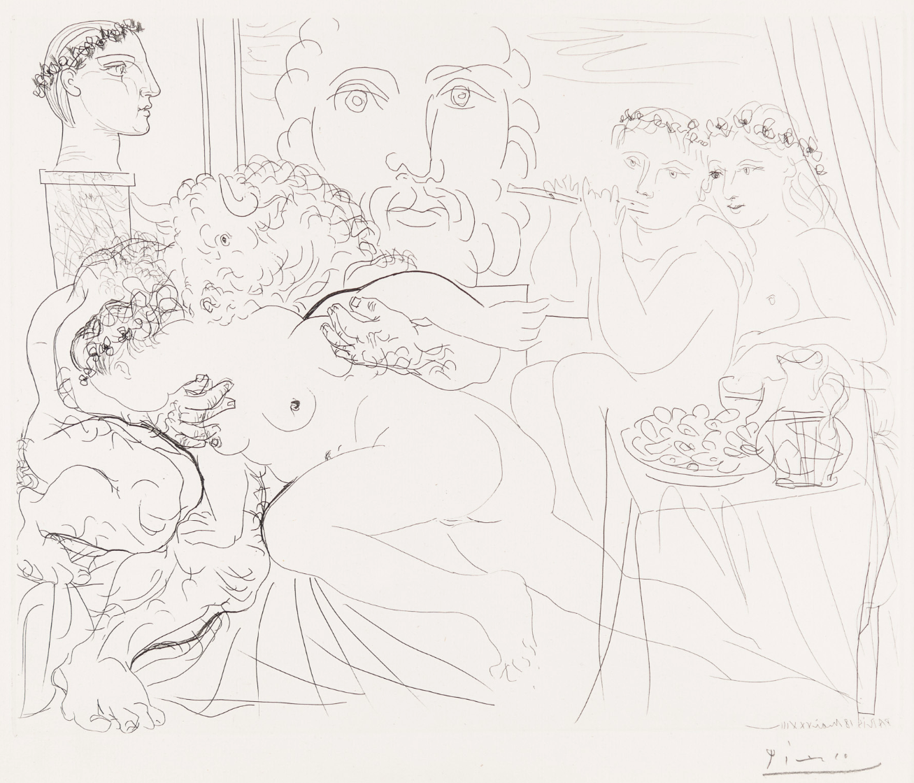 Pablo Picasso – Minotaur Caressing a Woman, 1933 – Etching
