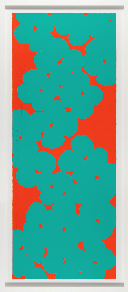 Donald Sultan – Wallflowers (Aqua and Orange), 2018 – Sérigraphie (Screen-print)