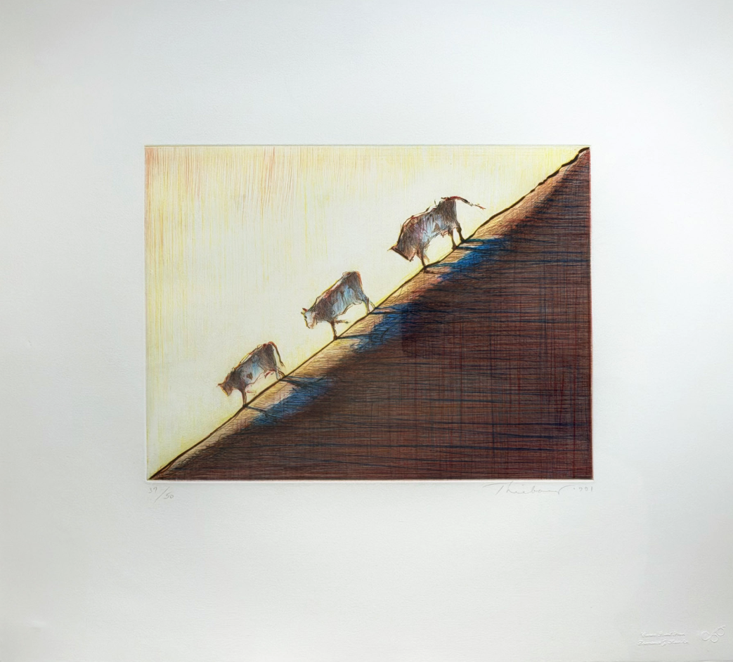 Thiebaud Wayne – Three Cows, 1991 – Kaltnadel