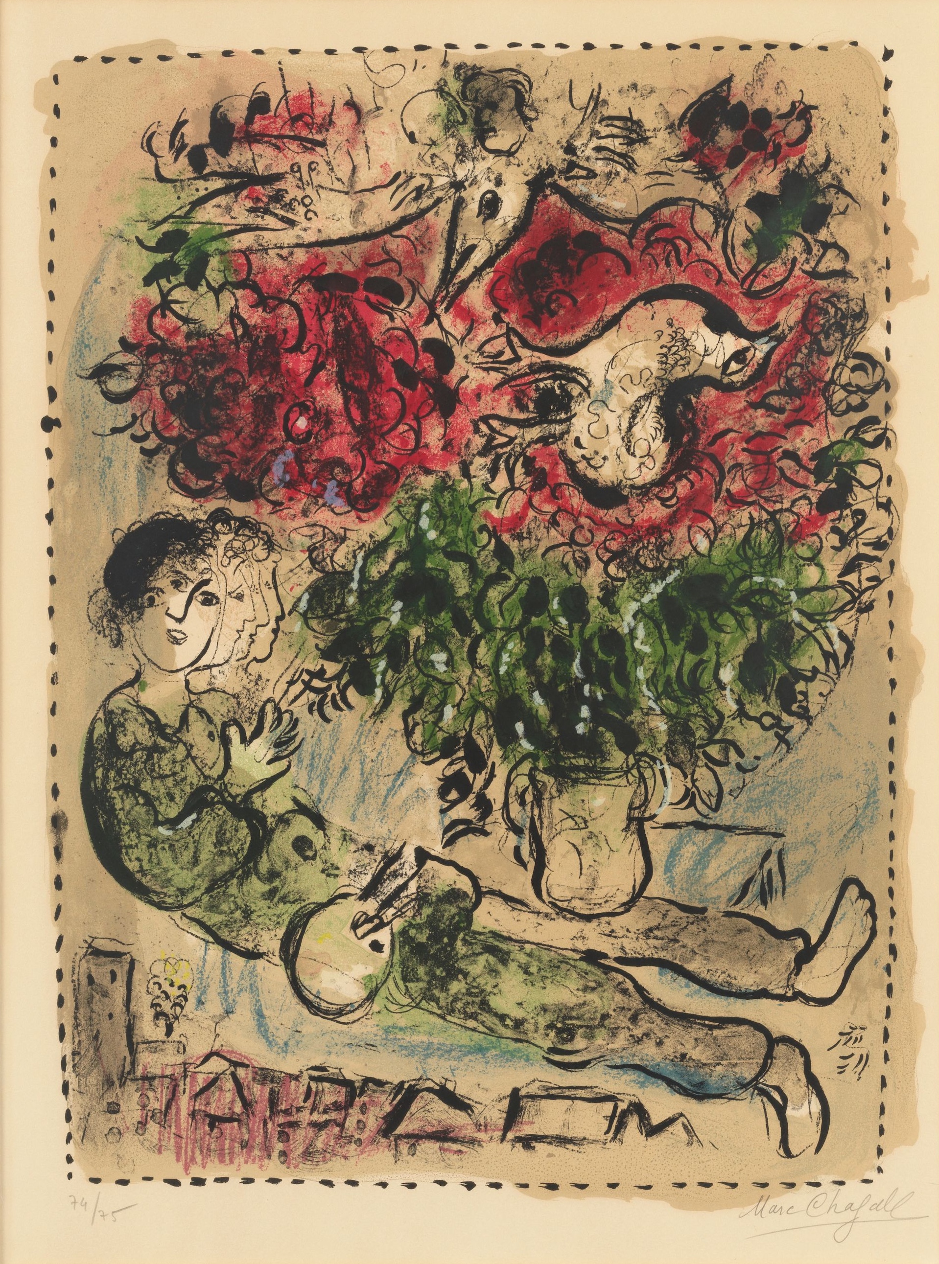 Marc Chagall – Le Bouquet du Peintre (Mourlot 483), 1967 – Lithografie
