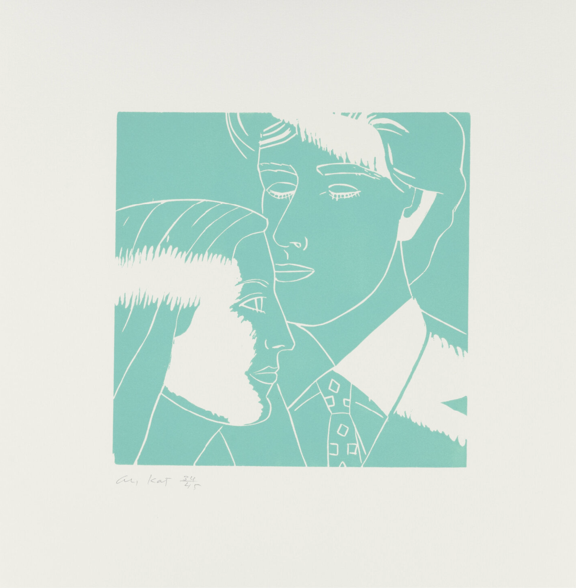 Alex Katz – Kriti and Vincent (from A Tremor in the Morning), 1986 – Xylographie