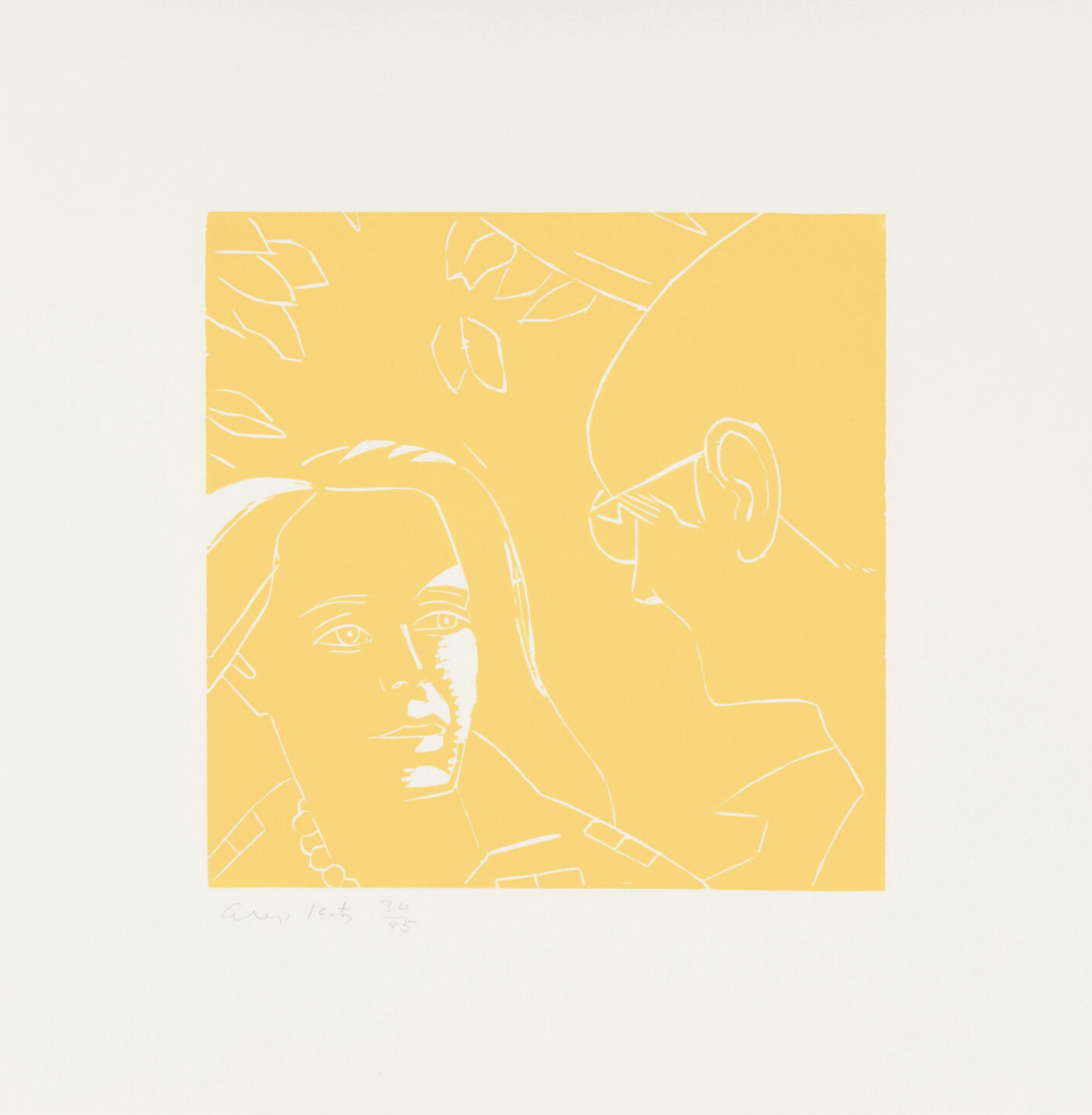 Alex Katz – Anda and Dino (from A Tremor in the Morning), 1986 – Xylographie