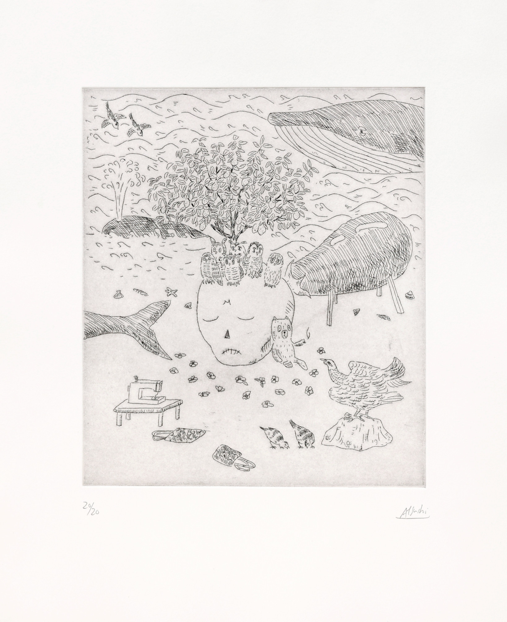 Atsushi Kaga – Lemon tree, 2023 – Etching